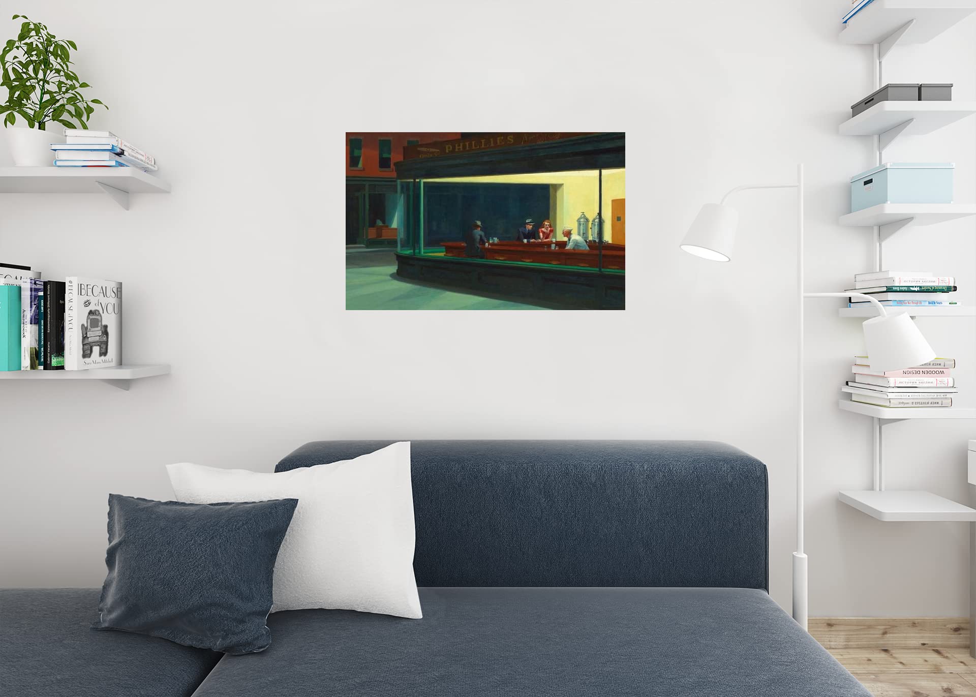 Poster Foundry Nighthawks Diner Poster Art Print 36x24 inches - Edward Hopper Late Night Wall Decor