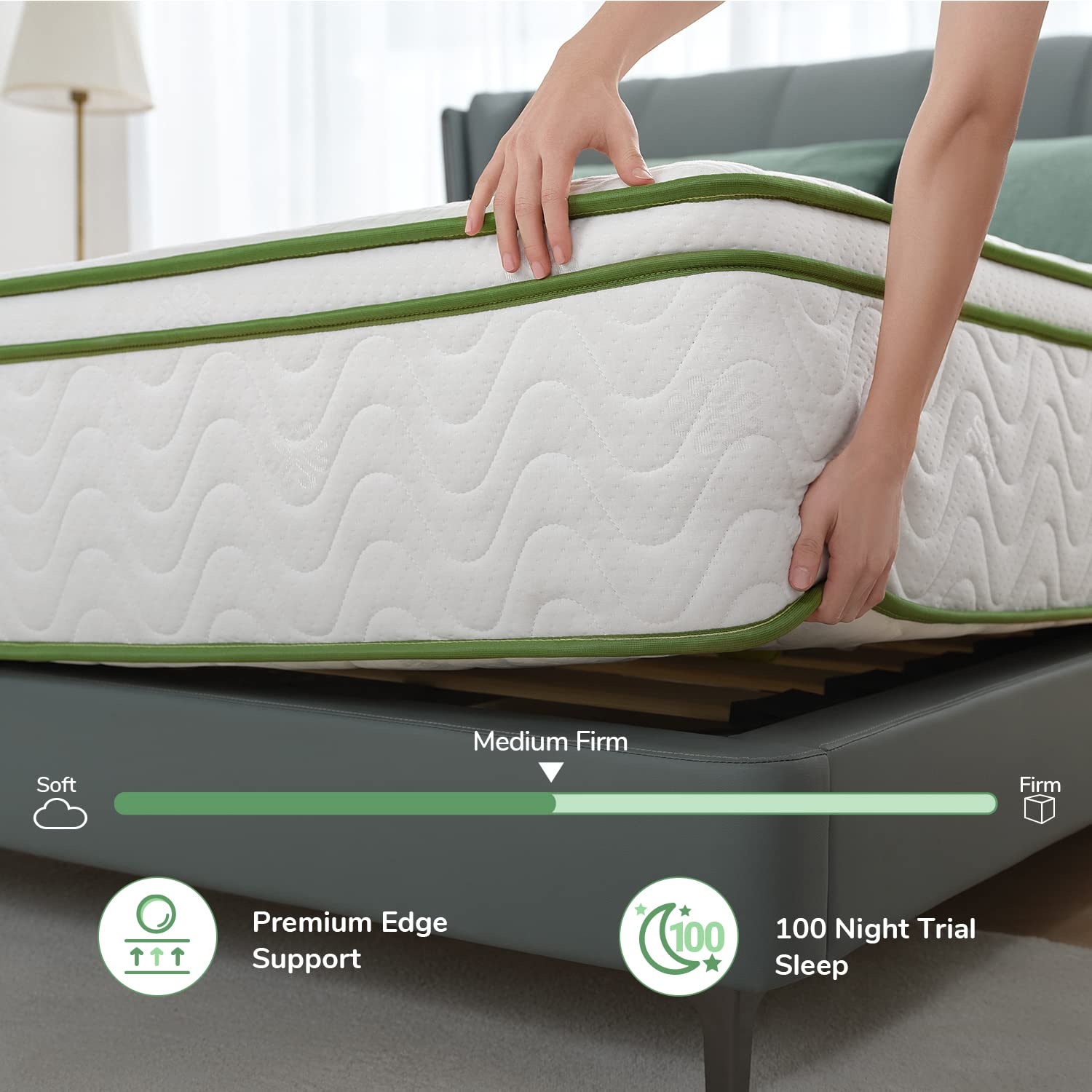 Novilla Queen Mattress 12 Inch Hybrid Mattress With Gel Memory Foam & Pocketed Coil For Pressure Relief & Motion Isolation Mediu