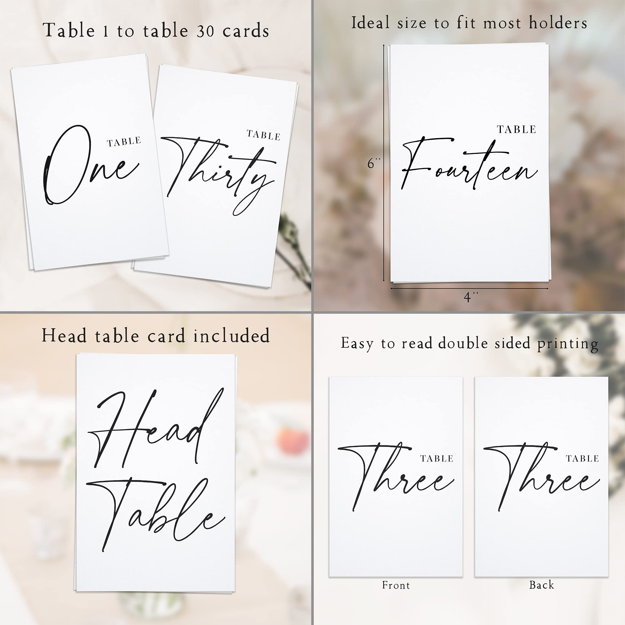 Twistionery Wedding Table Numbers - Black Table Numbers For Wedding Reception - Table Number Cards - Table Wedding Number Cards