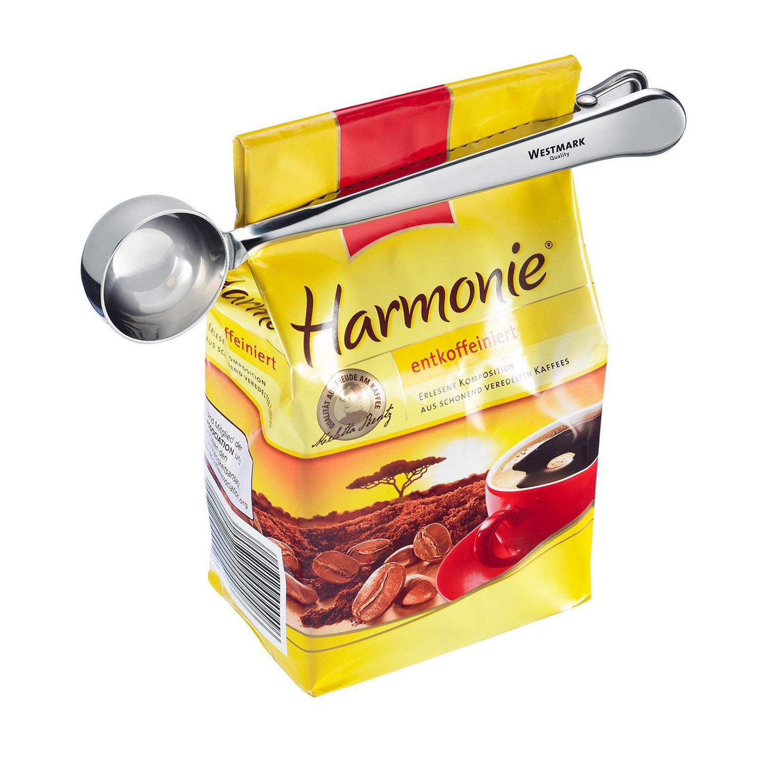 Westmark Coffee Measuring Spoon Stainless Steel With Sealing Clip, 6.9 X 1.5 X 0.9 Inches