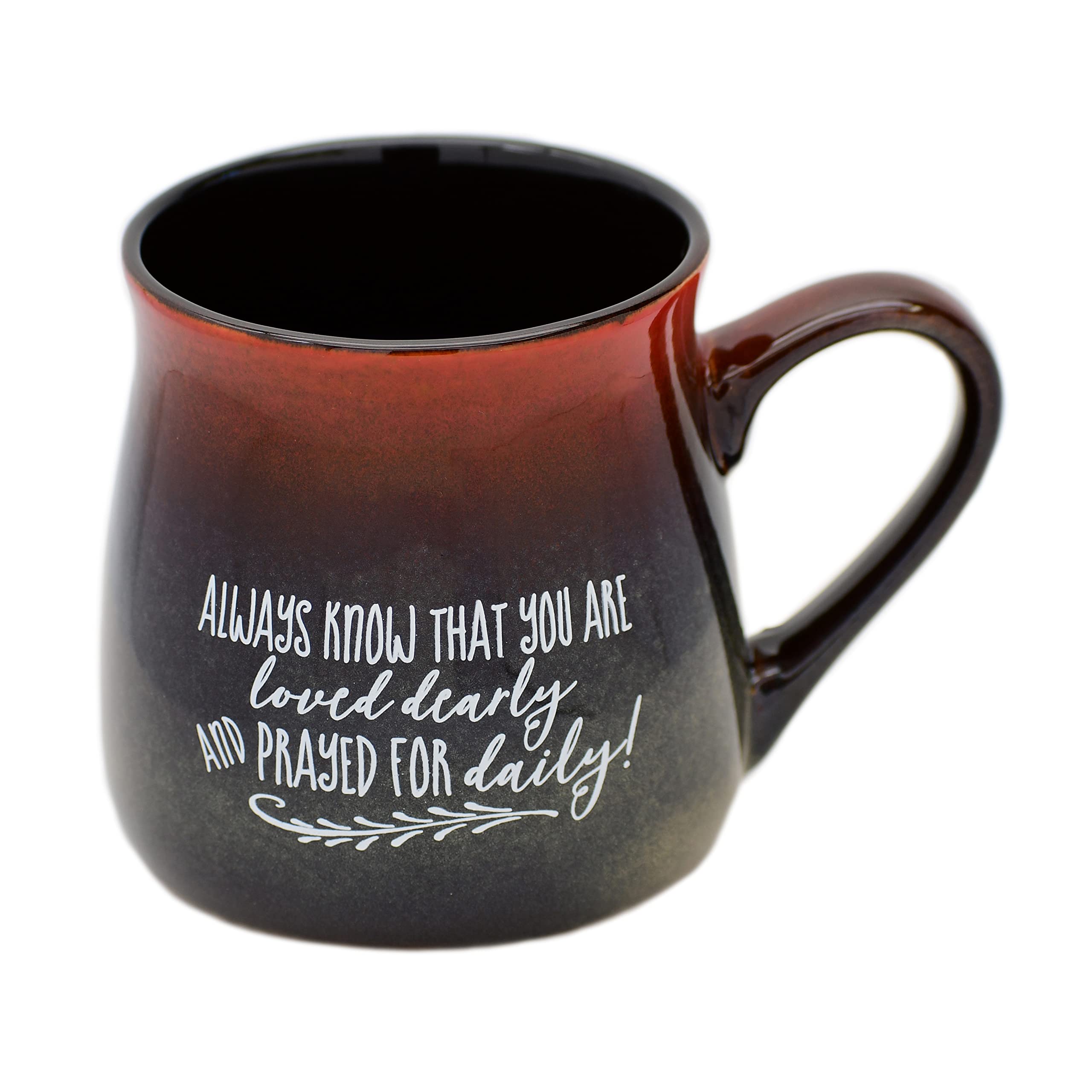 Loved Coffee Tea Soup Ceramic Mug | Always Know That You Are Loved & Prayed For Daily | 16 Ounce Designer Mug With Inspiring Sen