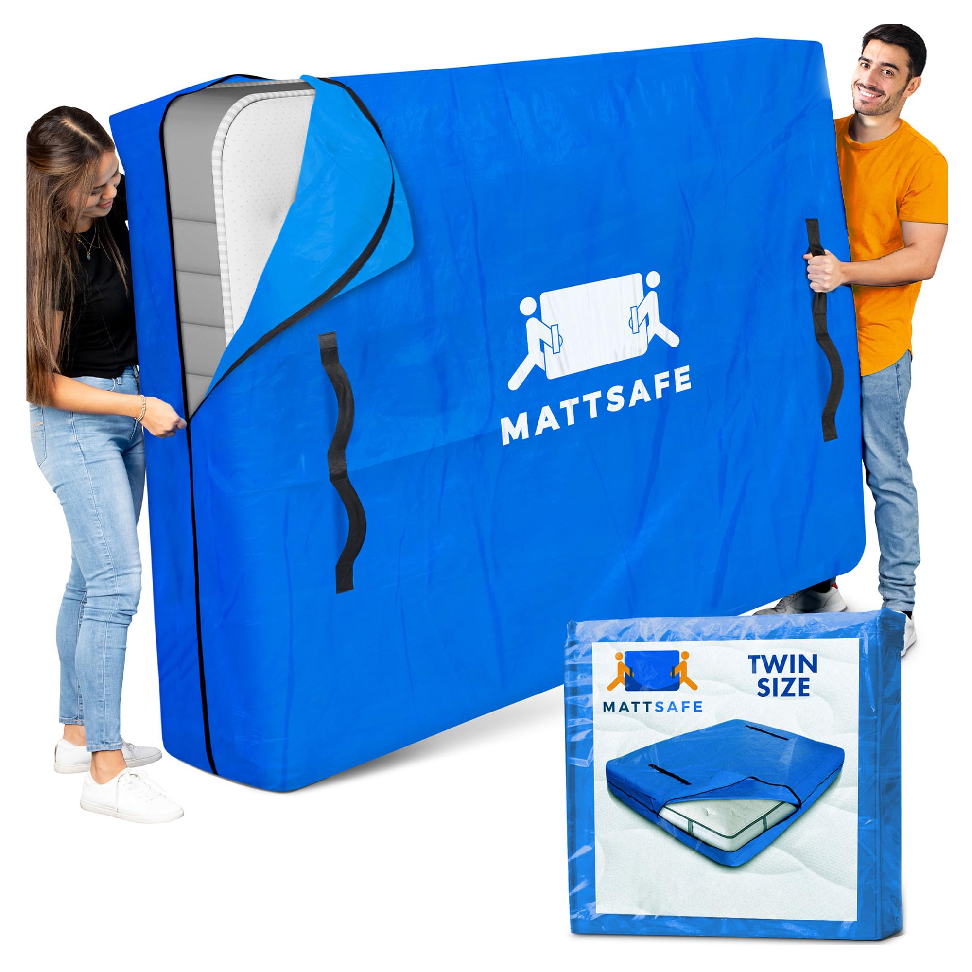 Nordic Elk Mattress Bags For Moving & Storage (Twin Size) - Mattress Cover For Moving - Heavy Duty, 8 Handles And Strong Zipper