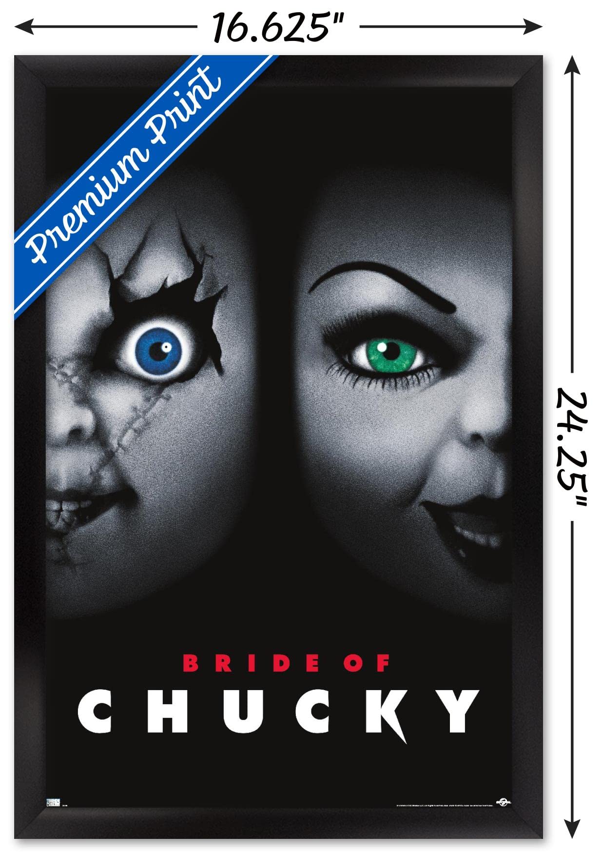 Trends International Child'S Play: Bride Of Chucky - One Sheet Wall Poster, 14.725'' X 22.375'', Black Framed Version