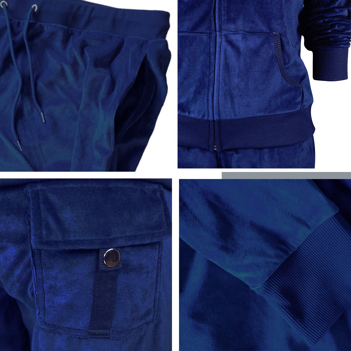 Womens Sweatsuits Velour Jogging Zipped Hoodie - Fashion Sport Suit Hoodie And Pants Sports Tracksuits Xx-Large Navy