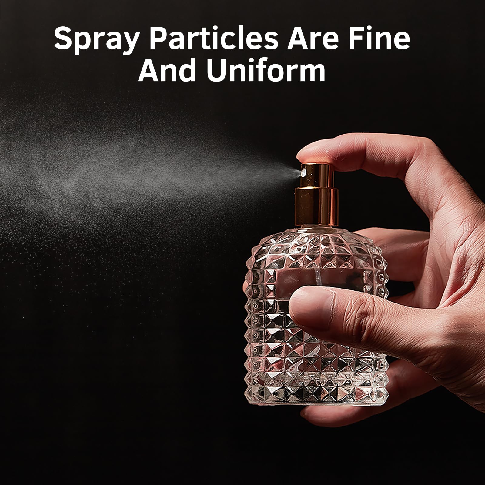 Hxryagi 2 Pack 50Ml Refillable Spray Perfume Bottles, Empty Clear Perfume Atomizer, Portable Perfume Mist Spray Bottle Travel Pe