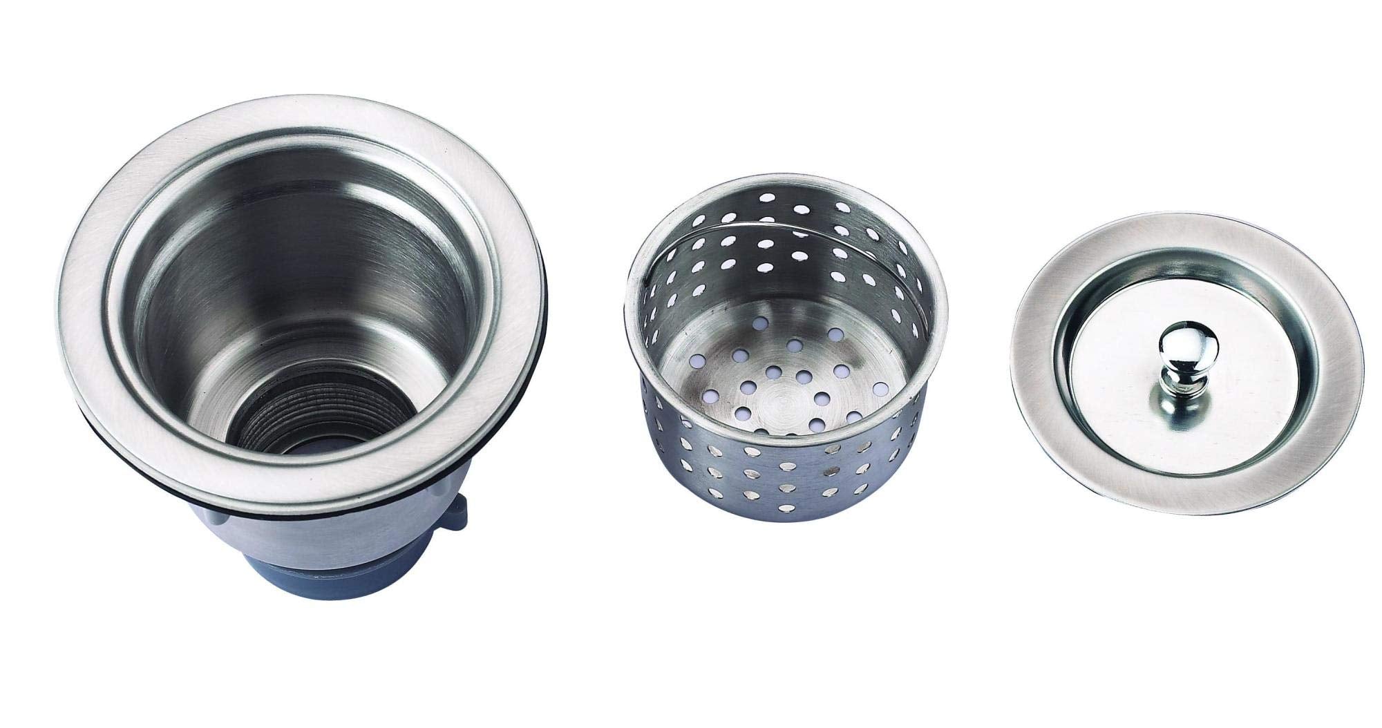 Miseno Universal Kitchen Sink Drain With Removable Colander Strainer Stainless Steel