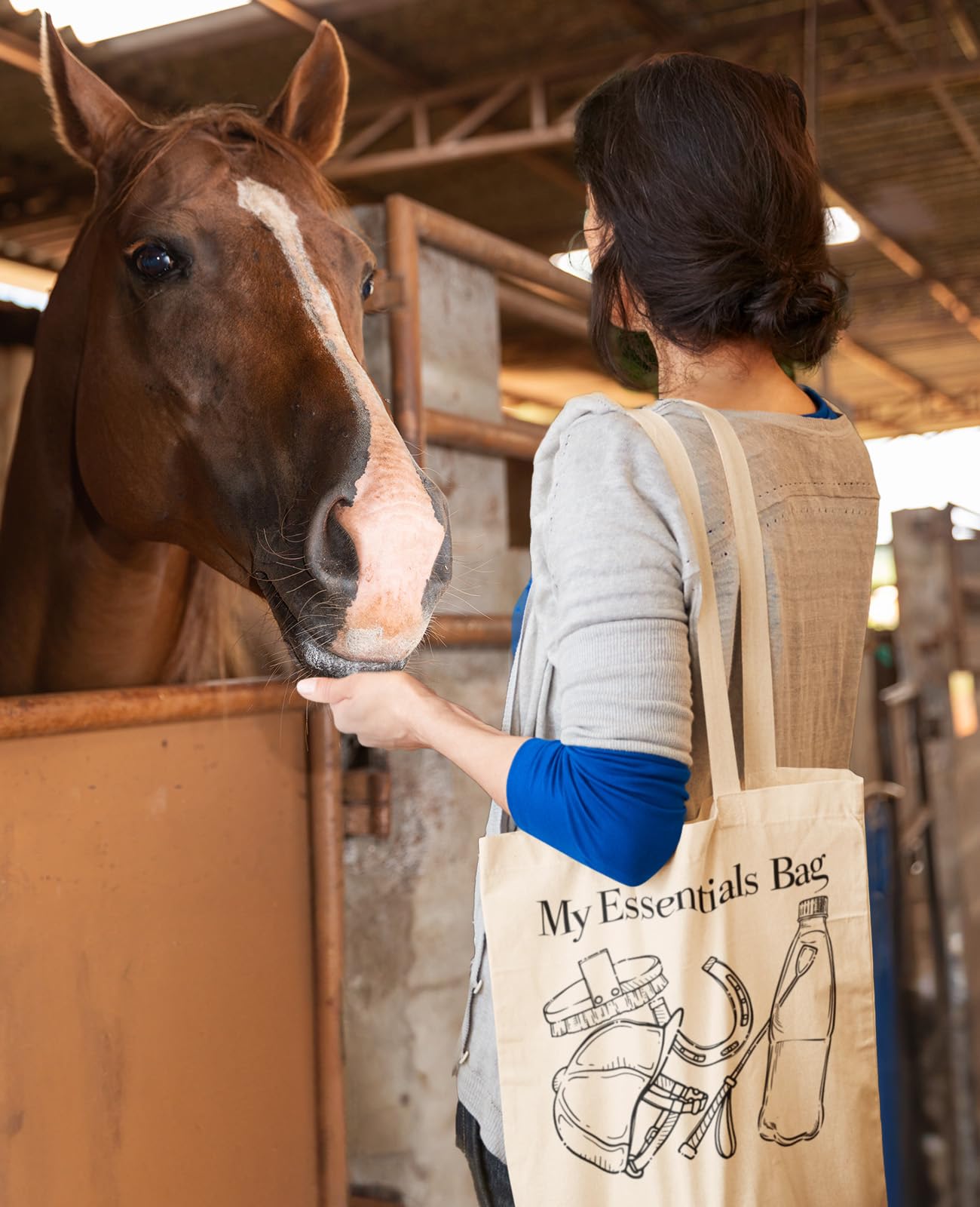 Canvas Tote Bag For Women Horse Gear Reusable Bag For Shopping Tote Bag Horse Essentials