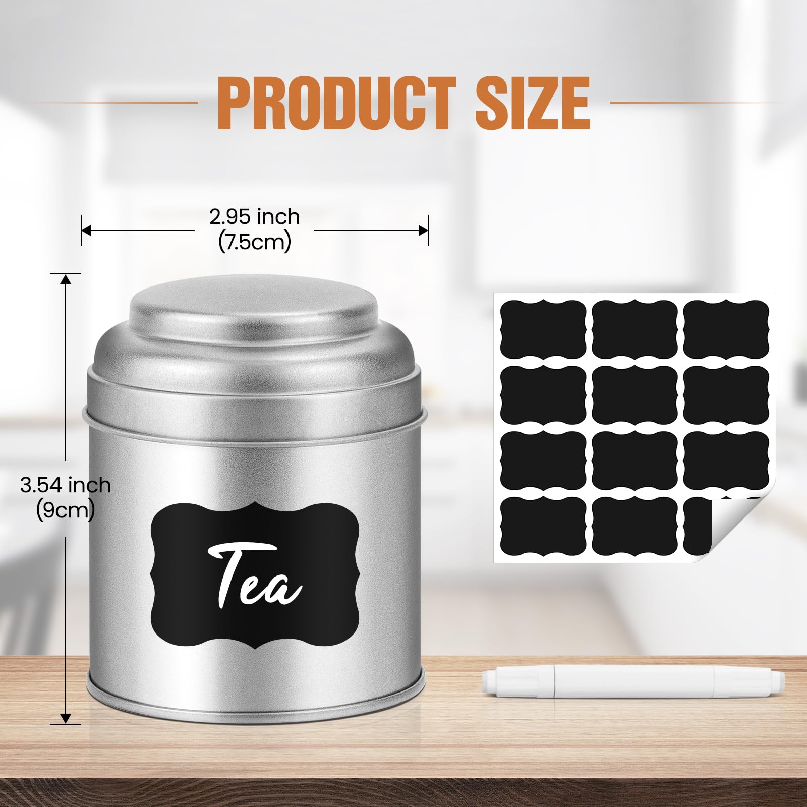 Tea Tin With Airtight Double Lids For Loose Leaf Tea Storage, 8 Oz Kitchen Small Tin Can And Tea Canister For Tea Coffee Sugar C