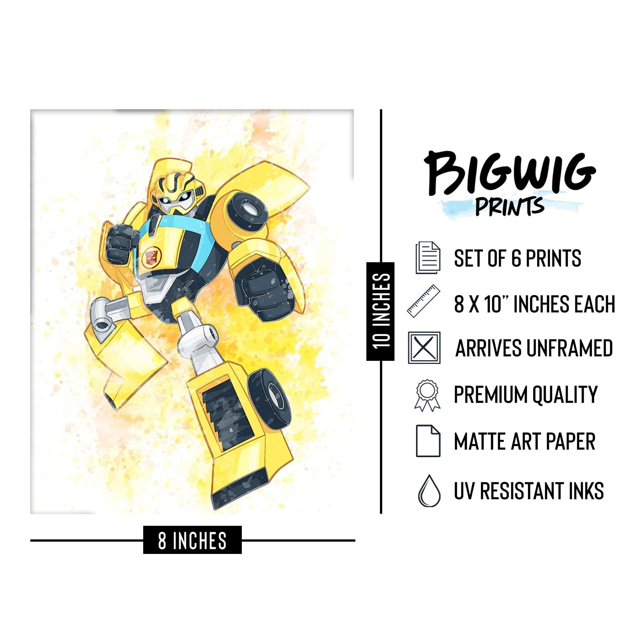 Transformers Prints - Set Of 6 Wall Art Decor (8 Inches X 10 Inches) Photos