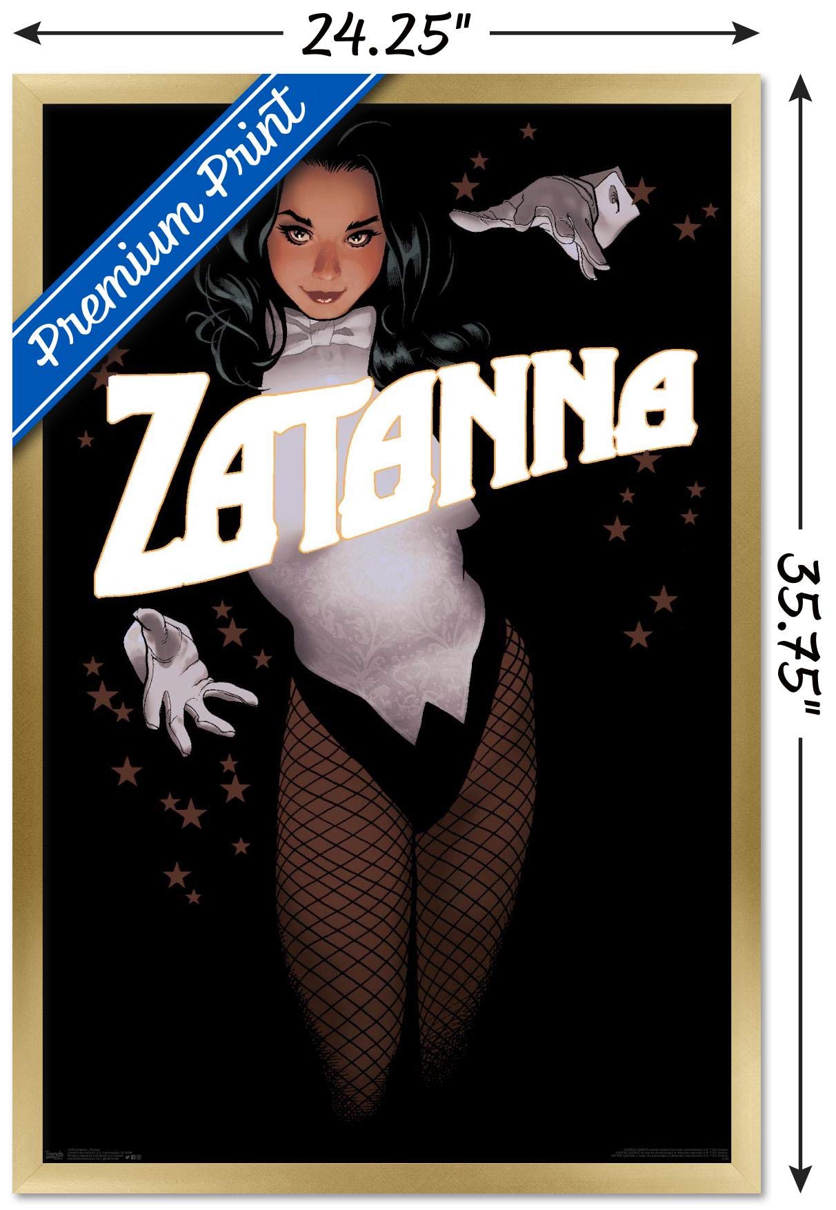 Trends International Dc Comics - Zantanna - Alex Ross Portrait Wall Poster, 22.375'' X 34'', Gold Framed Version