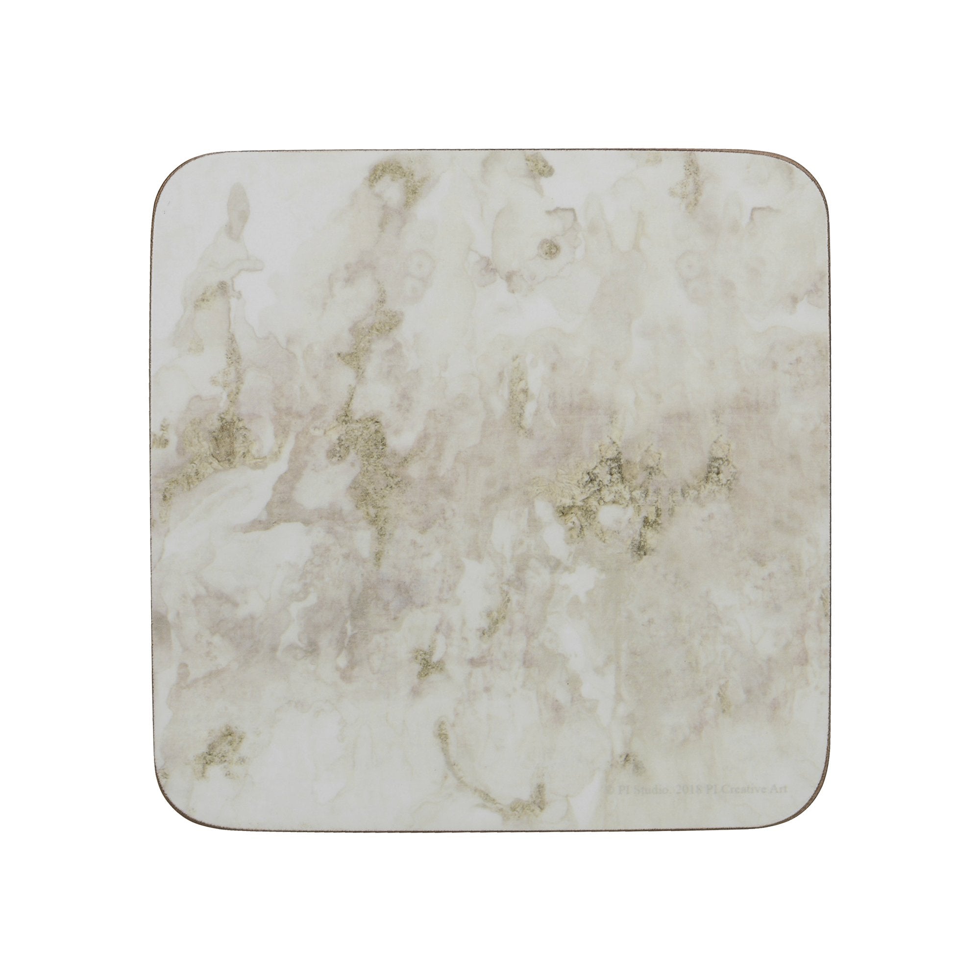 Creative Tops 'Grey Marble' Premium Printed Drinks Coasters With Cork Back, 10.5 X 10.5 Cm - Grey/White (Set Of 6)