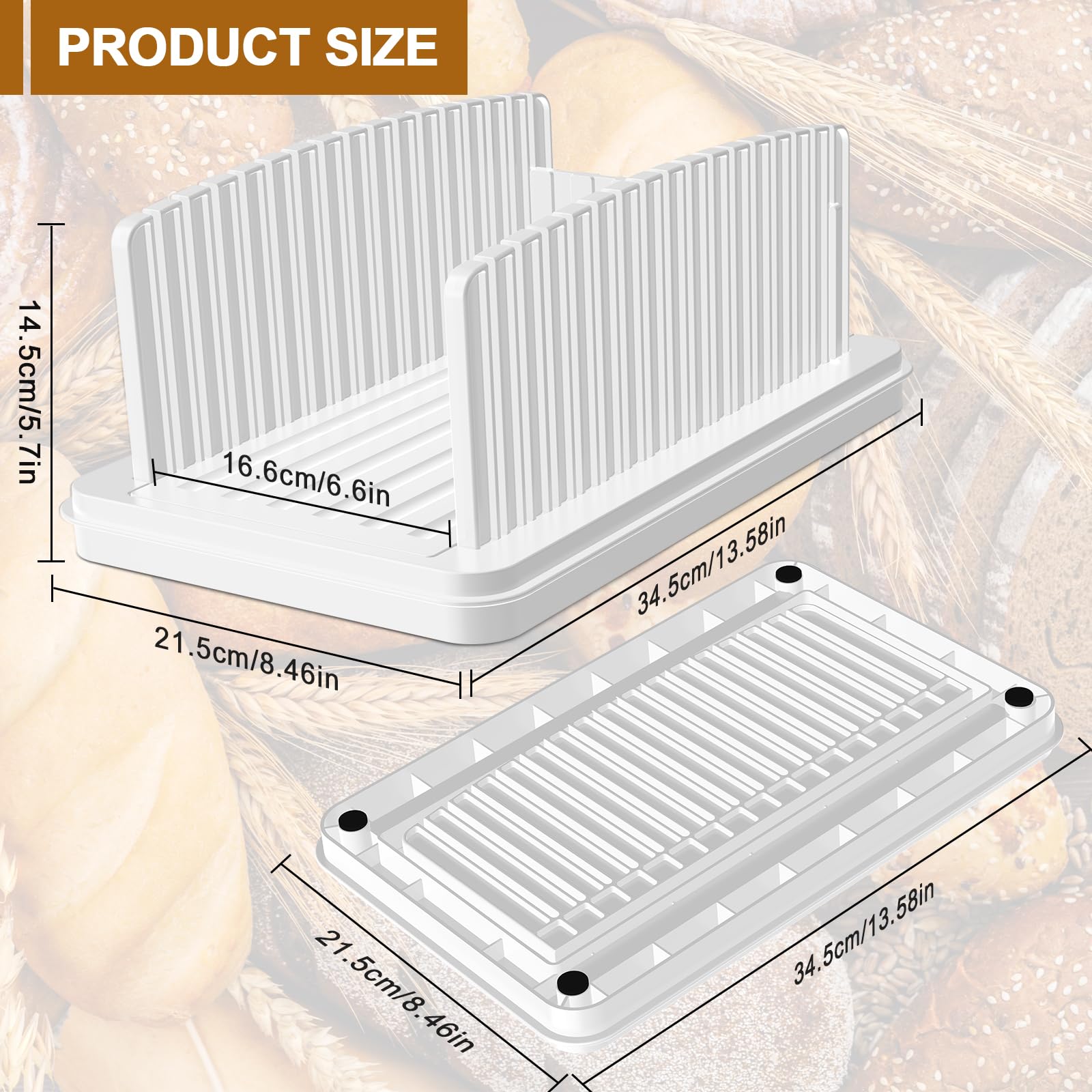 Upgrade Pull Out Bread Slicer For Homemade Bread, Foldable Bread Slicing Guide,Removable Cutting Board, Slice Evenly, Bread Cutt