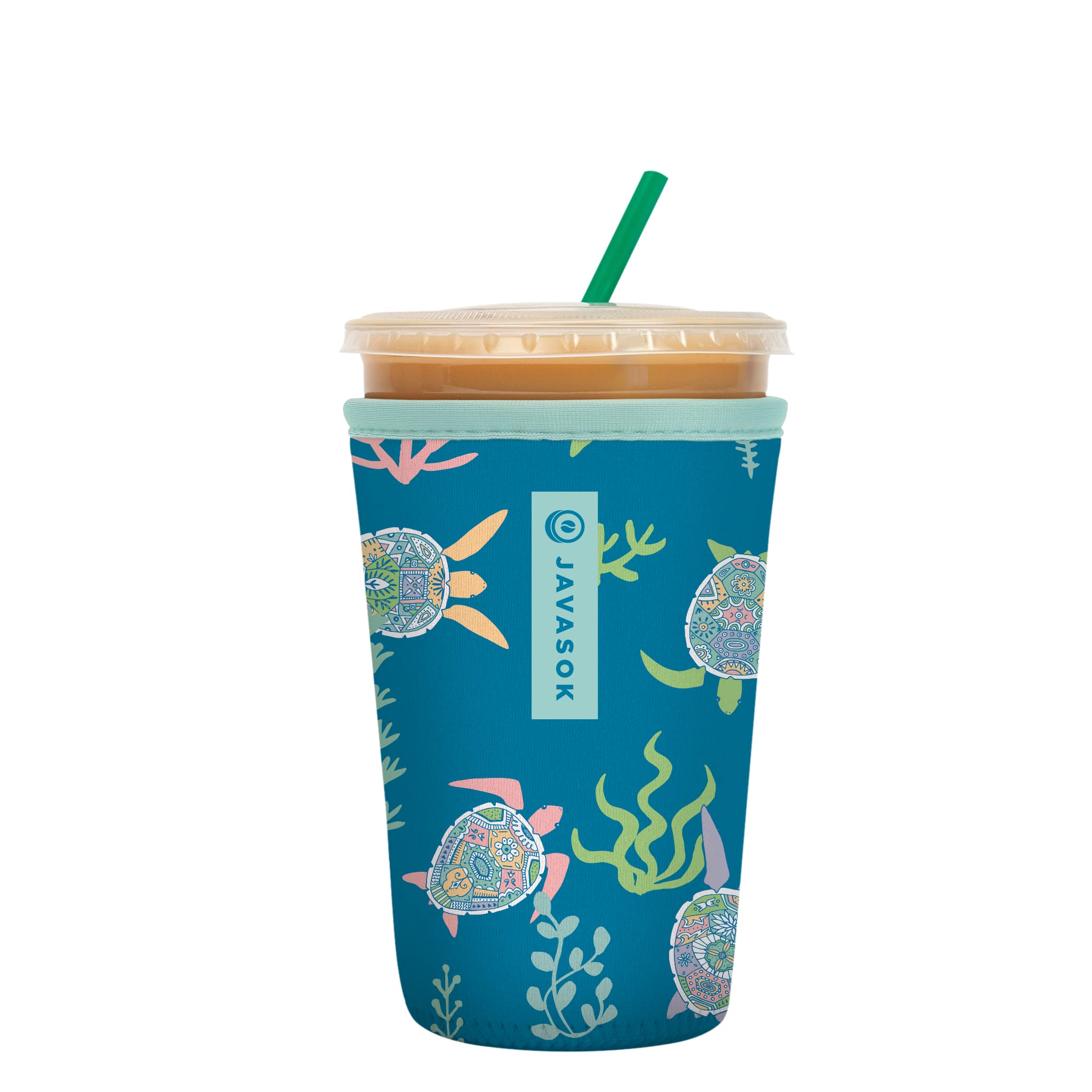 Sok It Java Sok Iced Coffee & Cold Soda Insulated Neoprene Cup Sleeve (Turtle-Y Awesome, Medium: 22-28Oz)