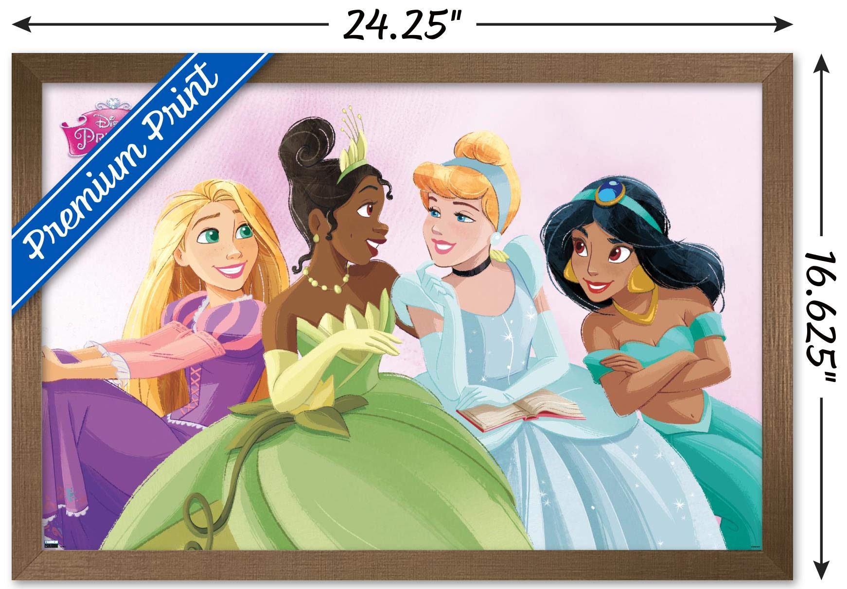 Trends International Disney Ultimate Princess Celebration-Group Wall Poster, 14.725'' X 22.375'', Bronze Framed Version