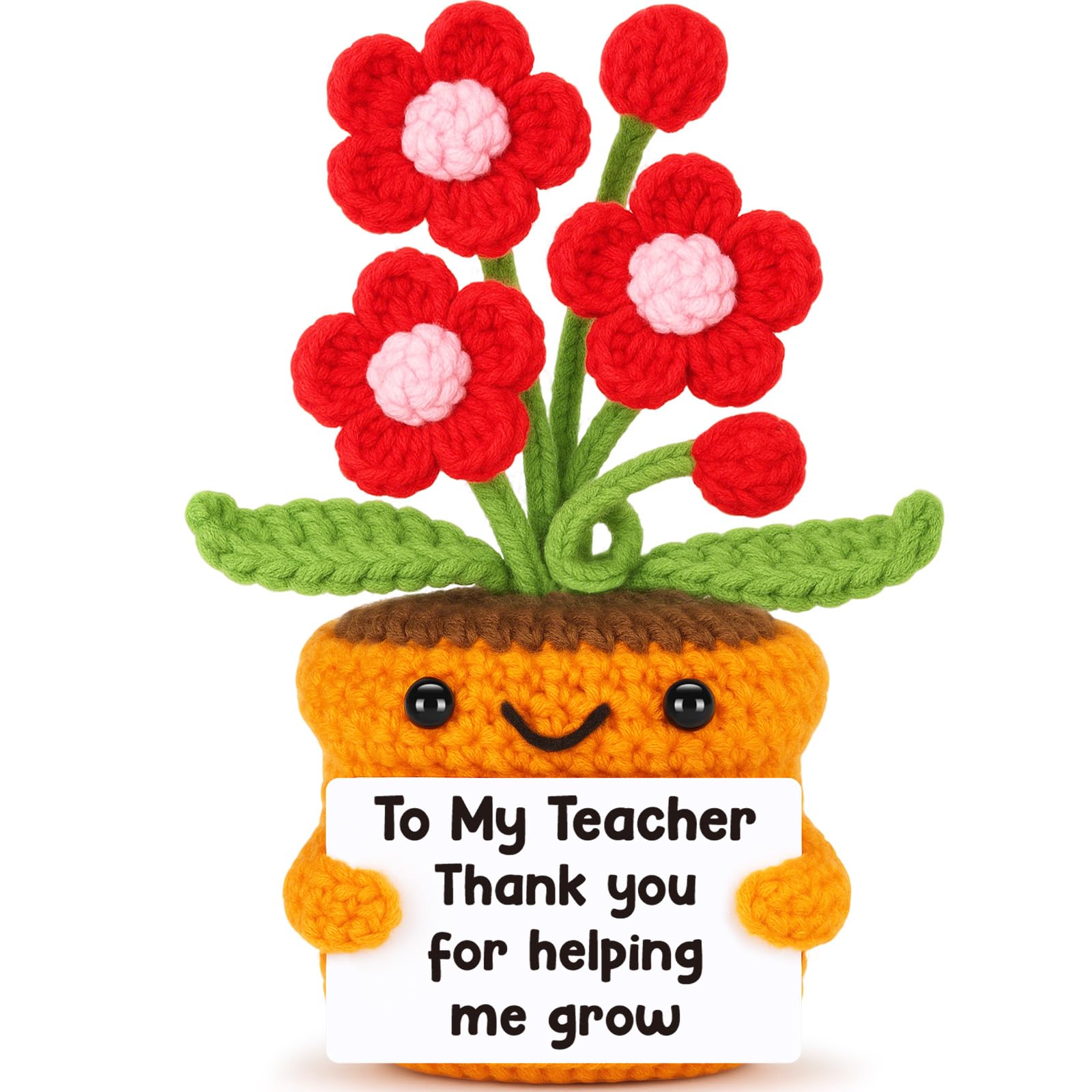 Crochet Flower Teacher Gift - Thank You Gift for Teacher, Preschool, Kindergarten, Daycare, Christmas Valentine s Day - Cute Han