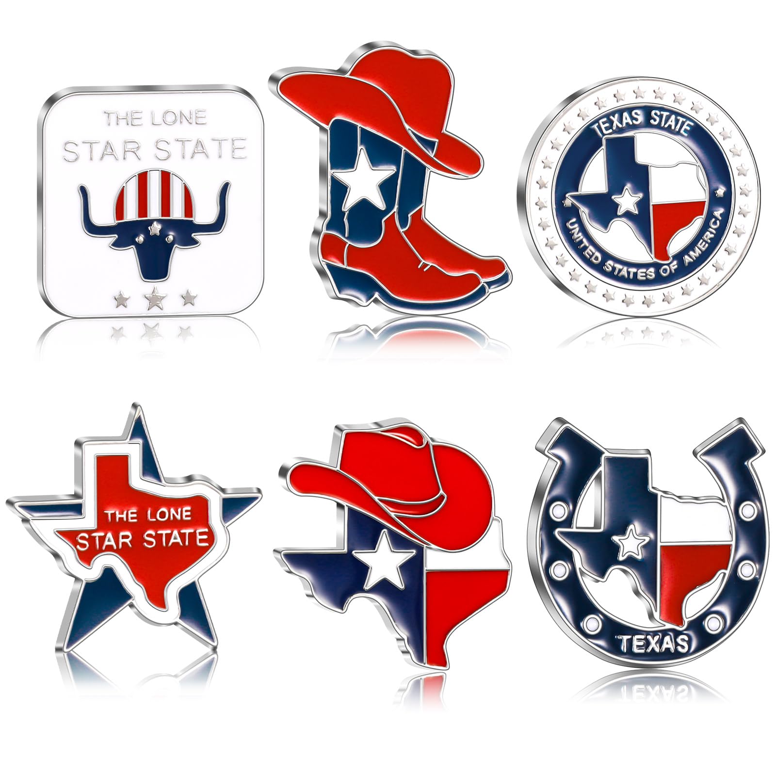 Konohan 6 Pcs Texas Magnet for Refrigerator Bulk Metal Magnet Souvenirs Gifts Magnetic Travel Collectible Decorative Souvenirs f