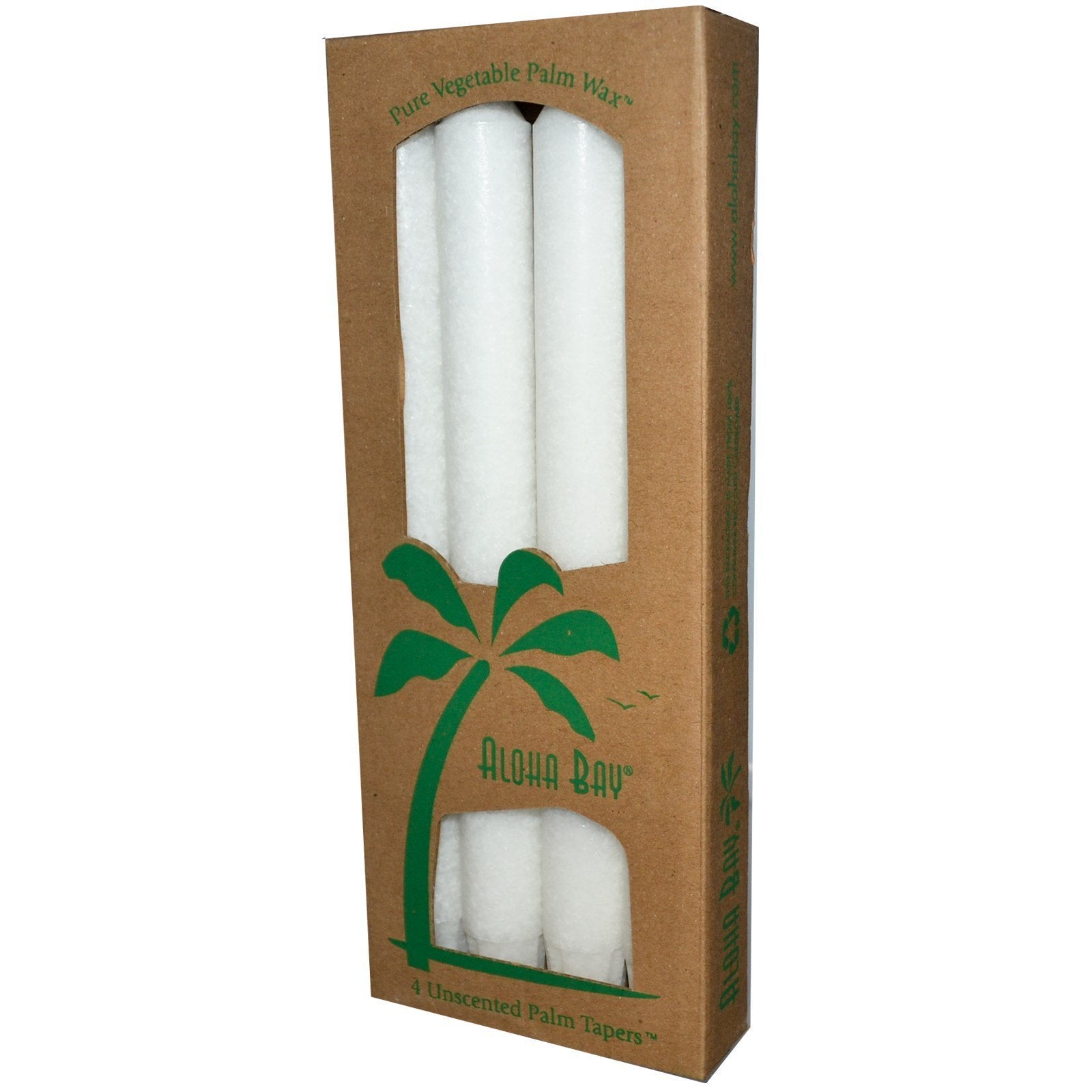 Aloha Bay Taper Candle 9In White 4 Pk