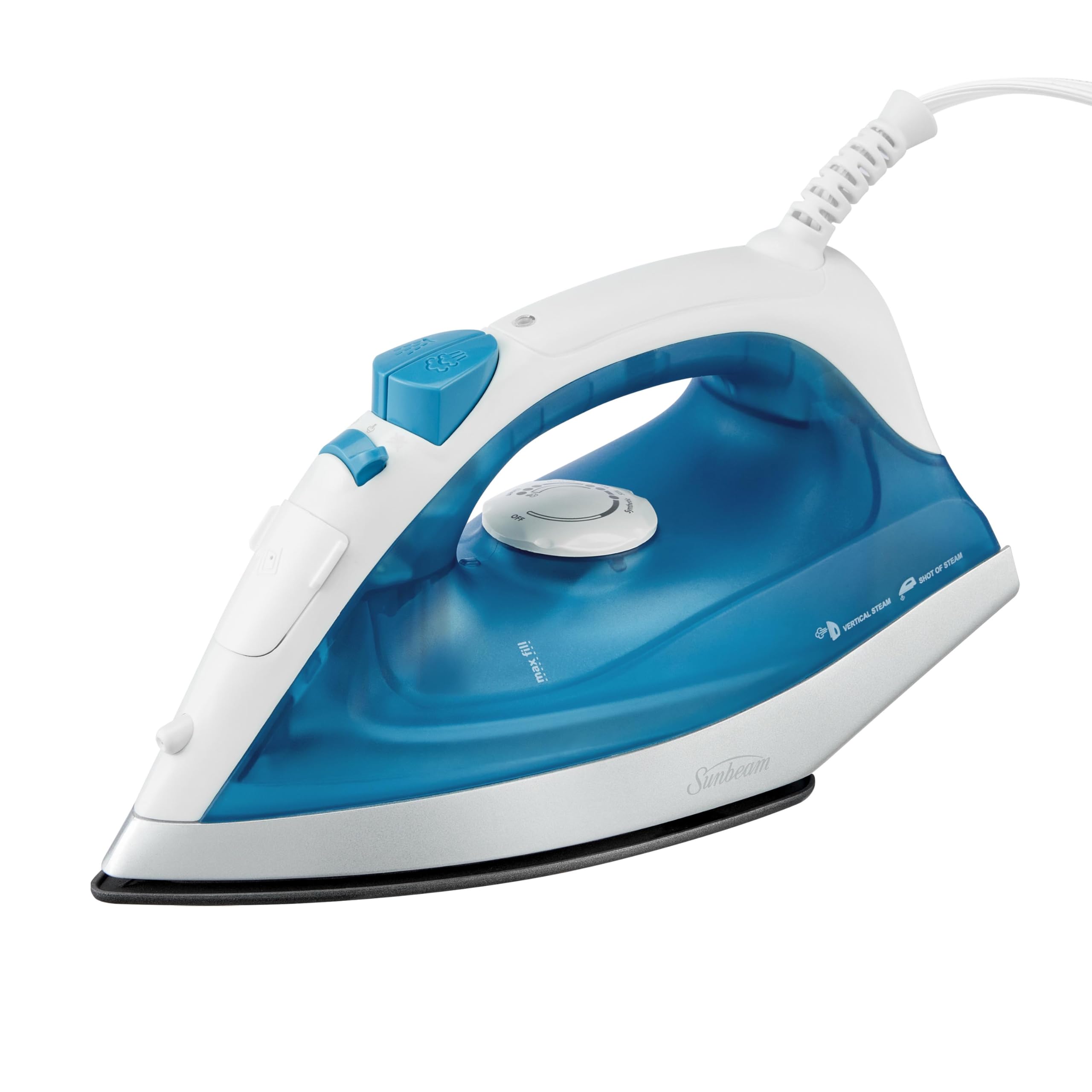 Sunbeam Compact Steam Iron, 1200 Watts, Non-Stick Soleplate, Powerful Shot Of Steam, Horizontal Or Vertical, Spray Mist, Precisi