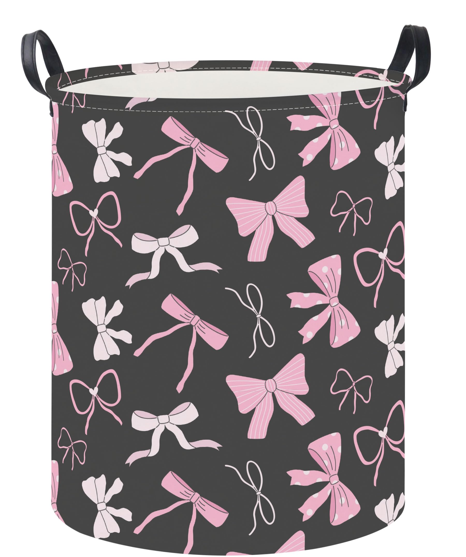 Hkec 19.7 Laundry Basket,Kids Dirty Clothes Hamper,Waterproof Toys Storage Bin,Room Decor,Gift Baskets,Nursery Hamper(Bowknot)