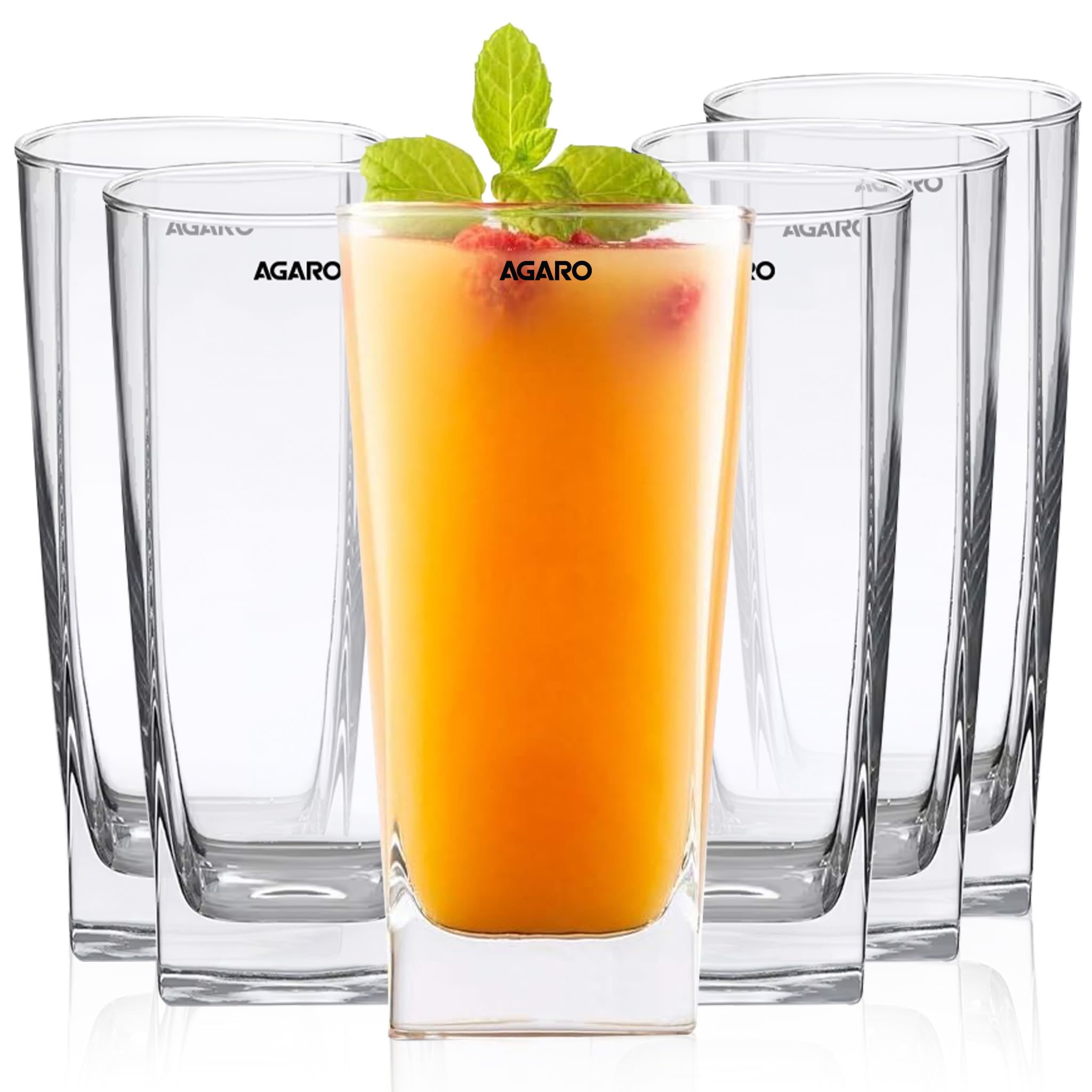 Agaro Elegant 260 Ml Glasses Set Of 6, Transparent Drinking Water Glass Set, Glass Tumbler For Water, Cold Drink, Juice, Dishwas