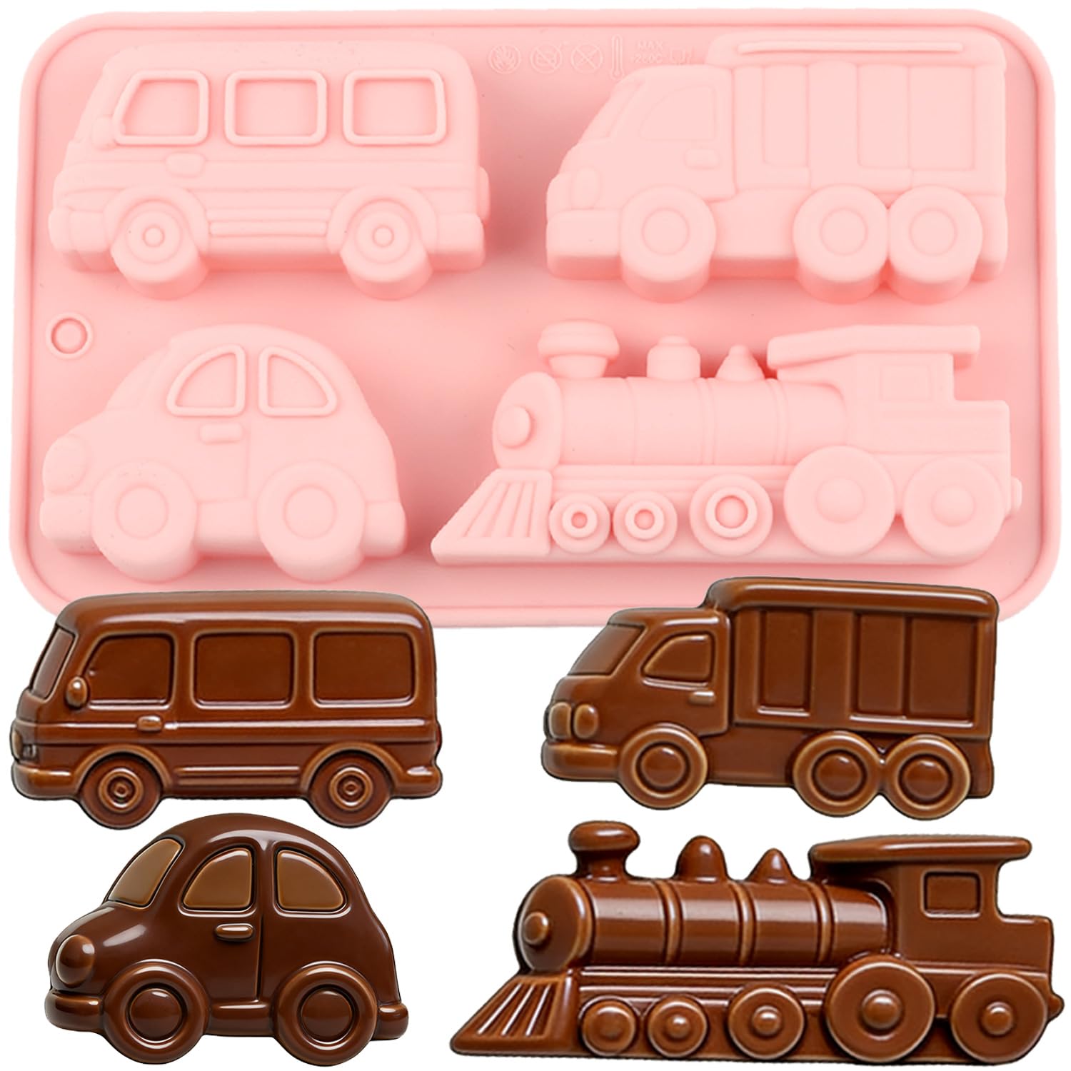 EPYHREHM 4 Cavity Transportation Silicone Chocolate Molds