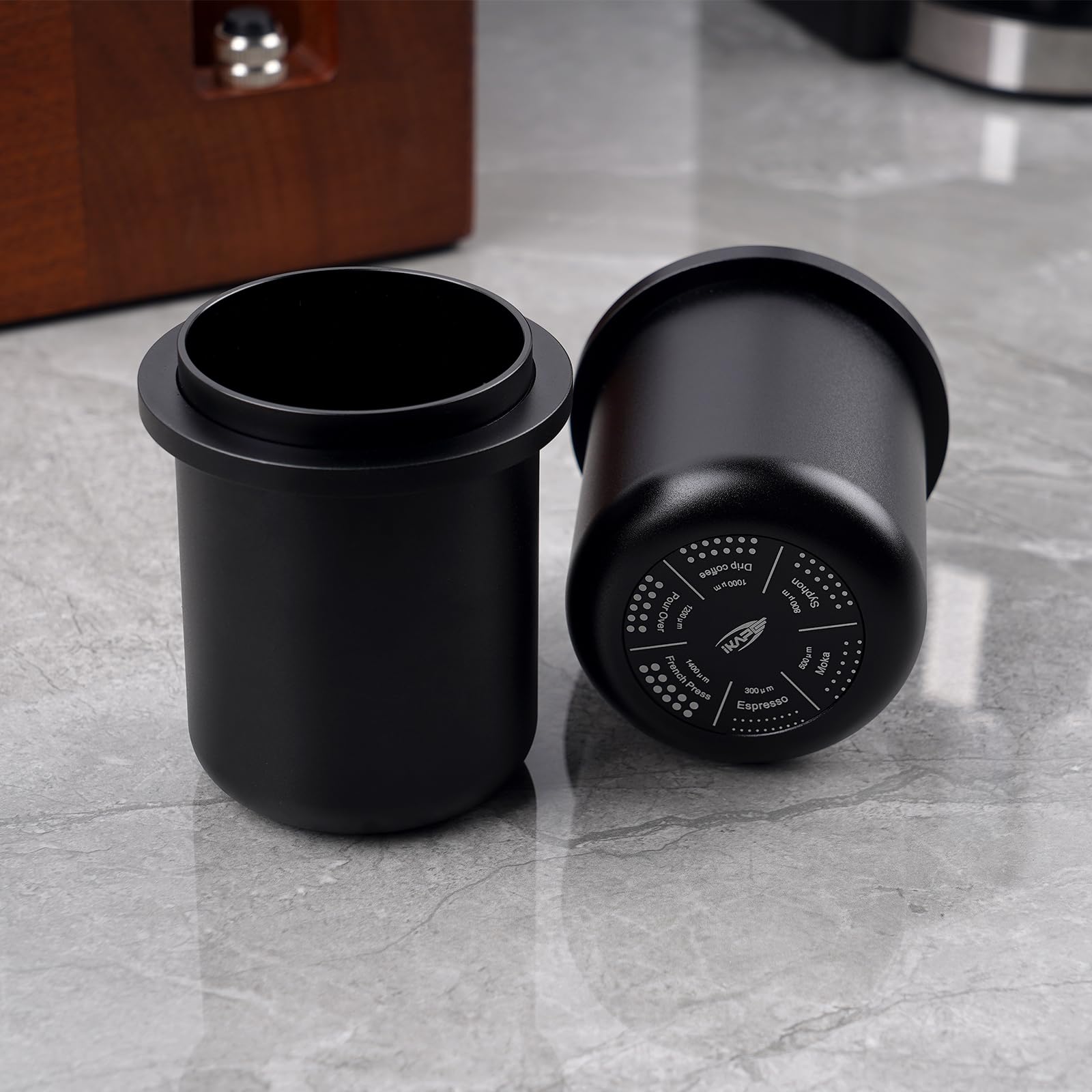 Ikape 58Mm Espresso Dosing Cup, Compatible With All The 58Mm Portafilters, Espresso Coffee Accessory, Made Of Aluminum (Black)