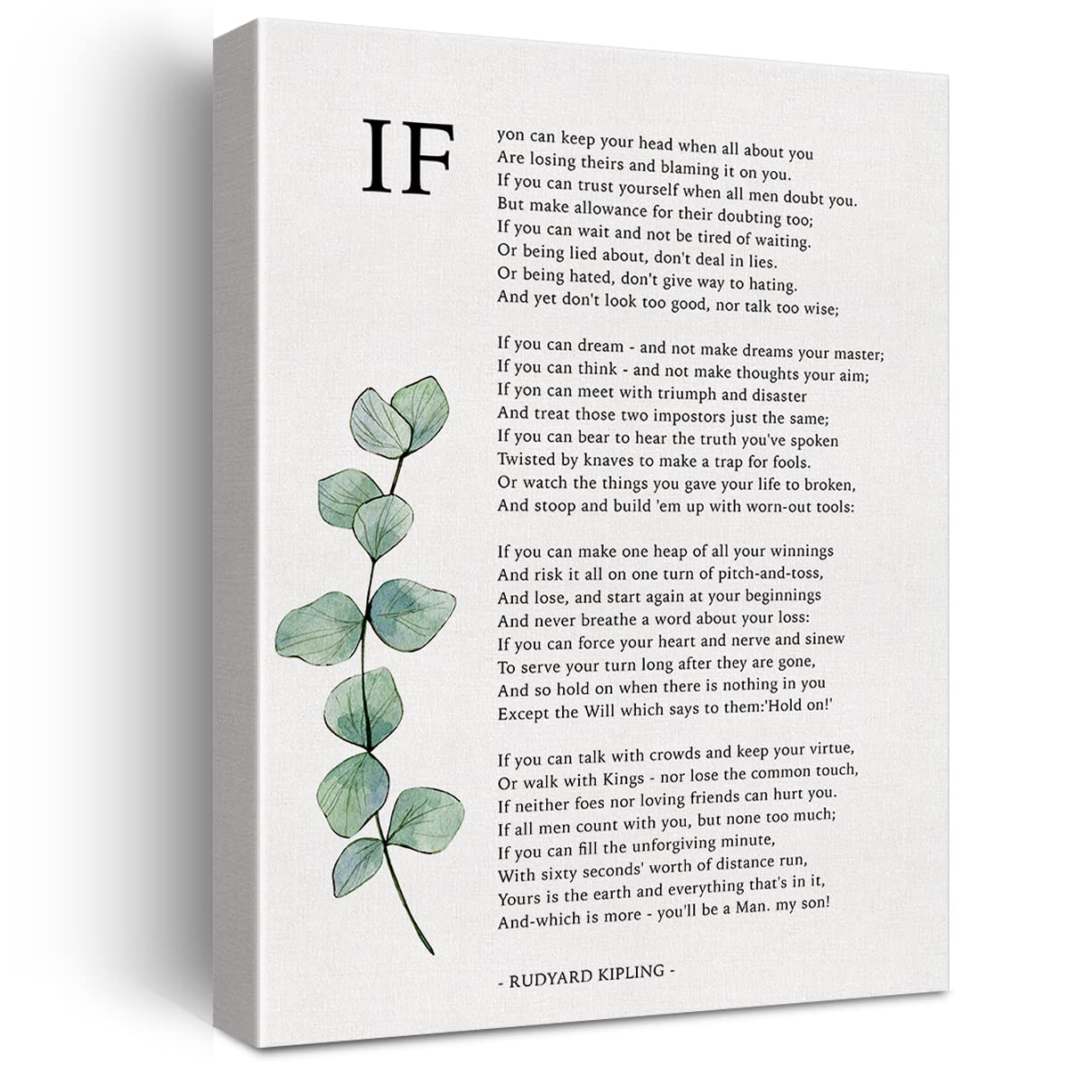 Lexsivo Inspirational If Print Canvas Wall Art Home Office Decor Poetry If Painting 12X15 Canvas Poster Framed Ready To Hang