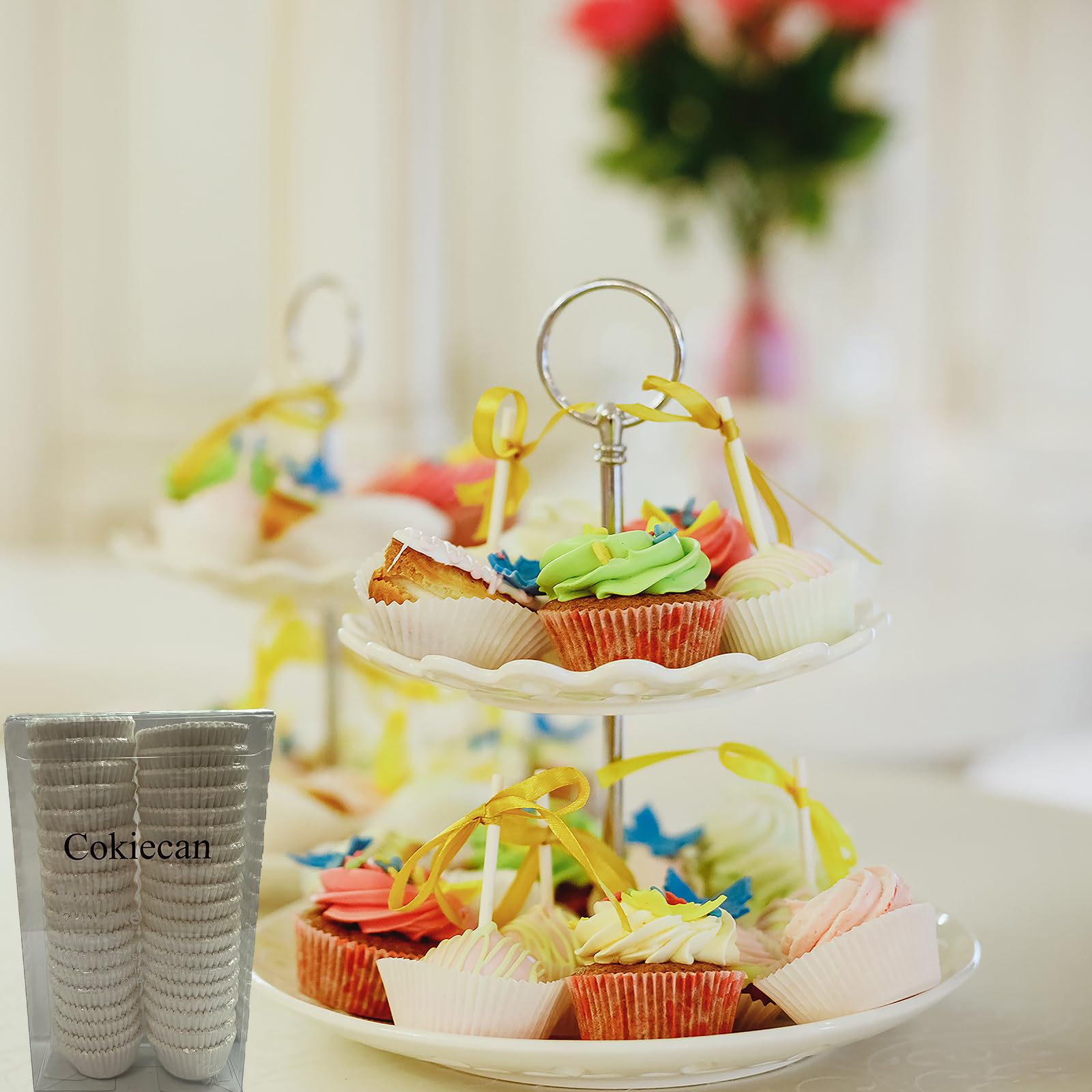 Cokiecan 1000 Pcs White Mini Cupcake Liners Small Muffin Liners No Smell Premium Greaseproof Paper Cupcake Wrappers Baking Cups