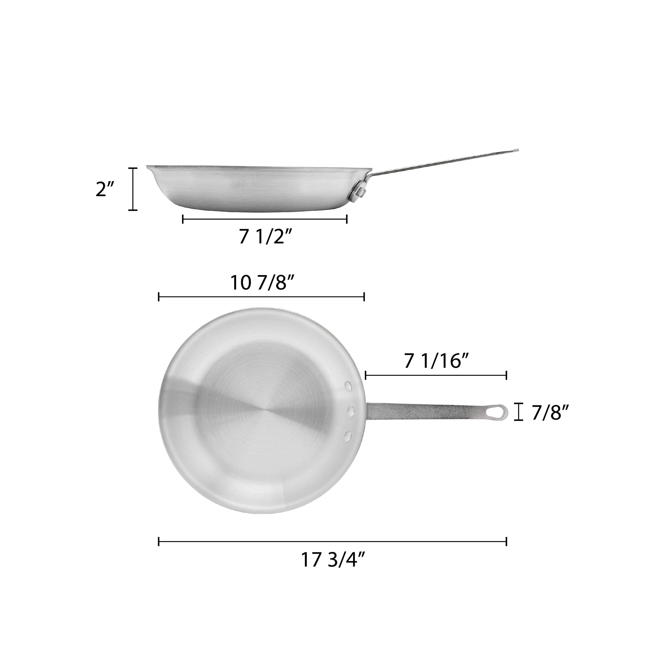 Thunder Group Alskfp003C Fry Pan, 10'' Dia., 3.5 Mm Thick, Without Lid, Riveted Handle, Hanging Hole, Aluminum, Satin-Finish, Ns