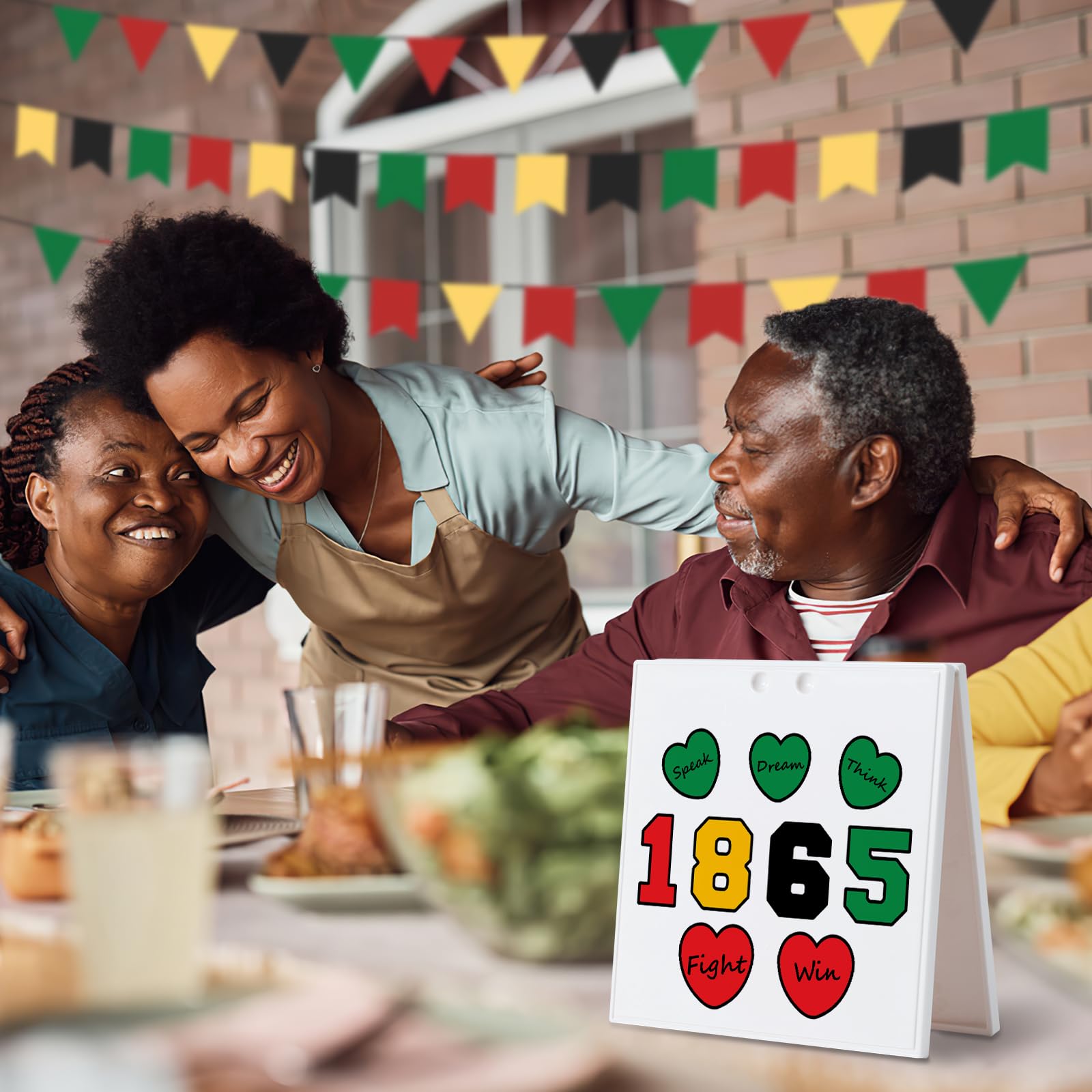 Juneteenth Celebration Desk Sign, 1865 Themed Tabletop Decoration, One-Sided Print for Office and Home, Indoor Juneteenth 1865 C