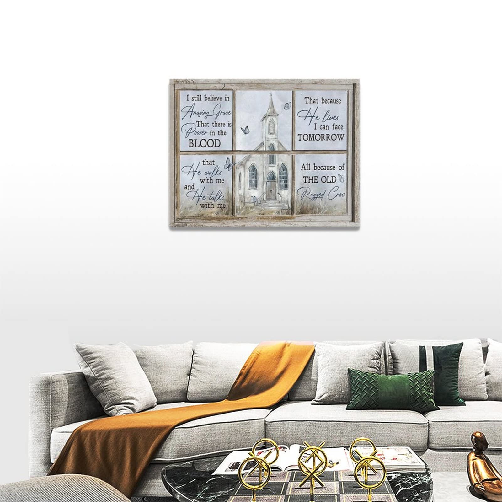 Religious Wall Art Christian Church Butterfly Amazing Grace Pictures Wall Decor Country Rustic Canvas Prints Paintings Framed Ar
