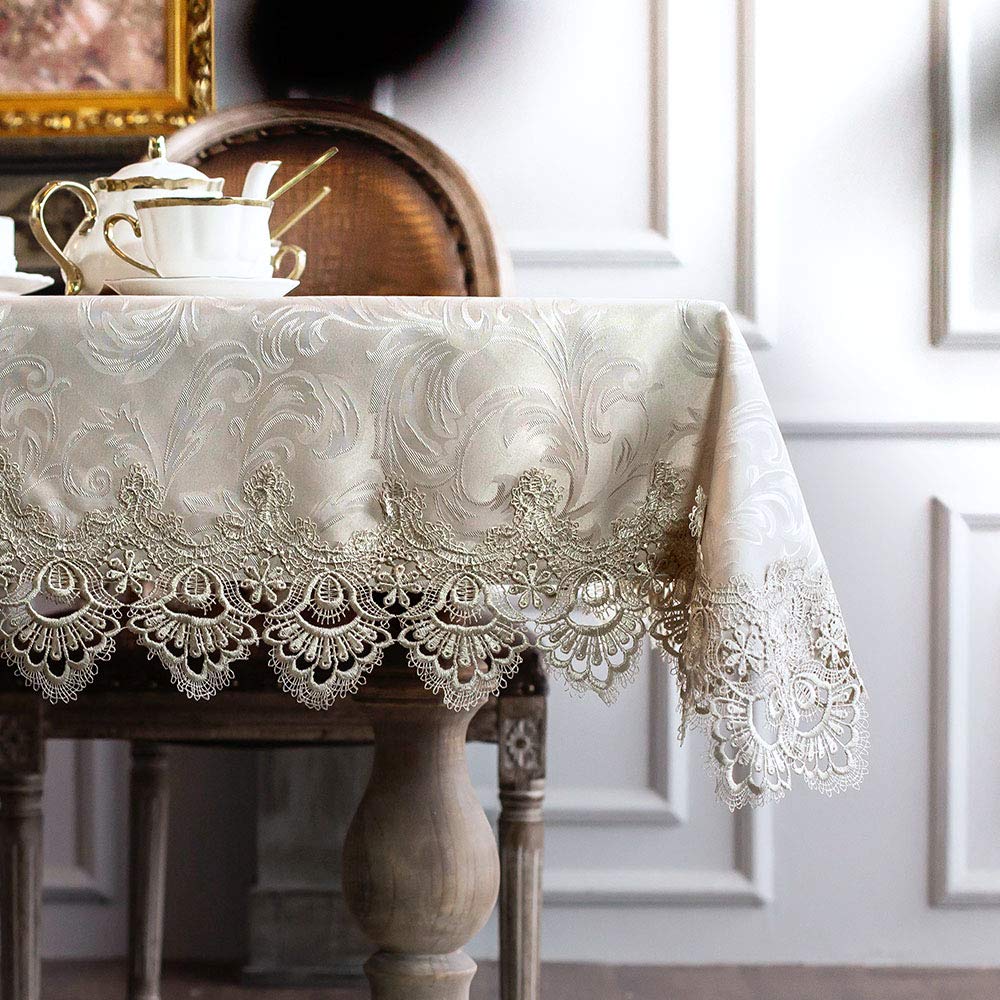 Artable Lace Table Cloth Rectangle Fall Antique Flower Decor Macrame Tablecloth For Outdoor Farmhouse Rustic Kitchen Party Birth