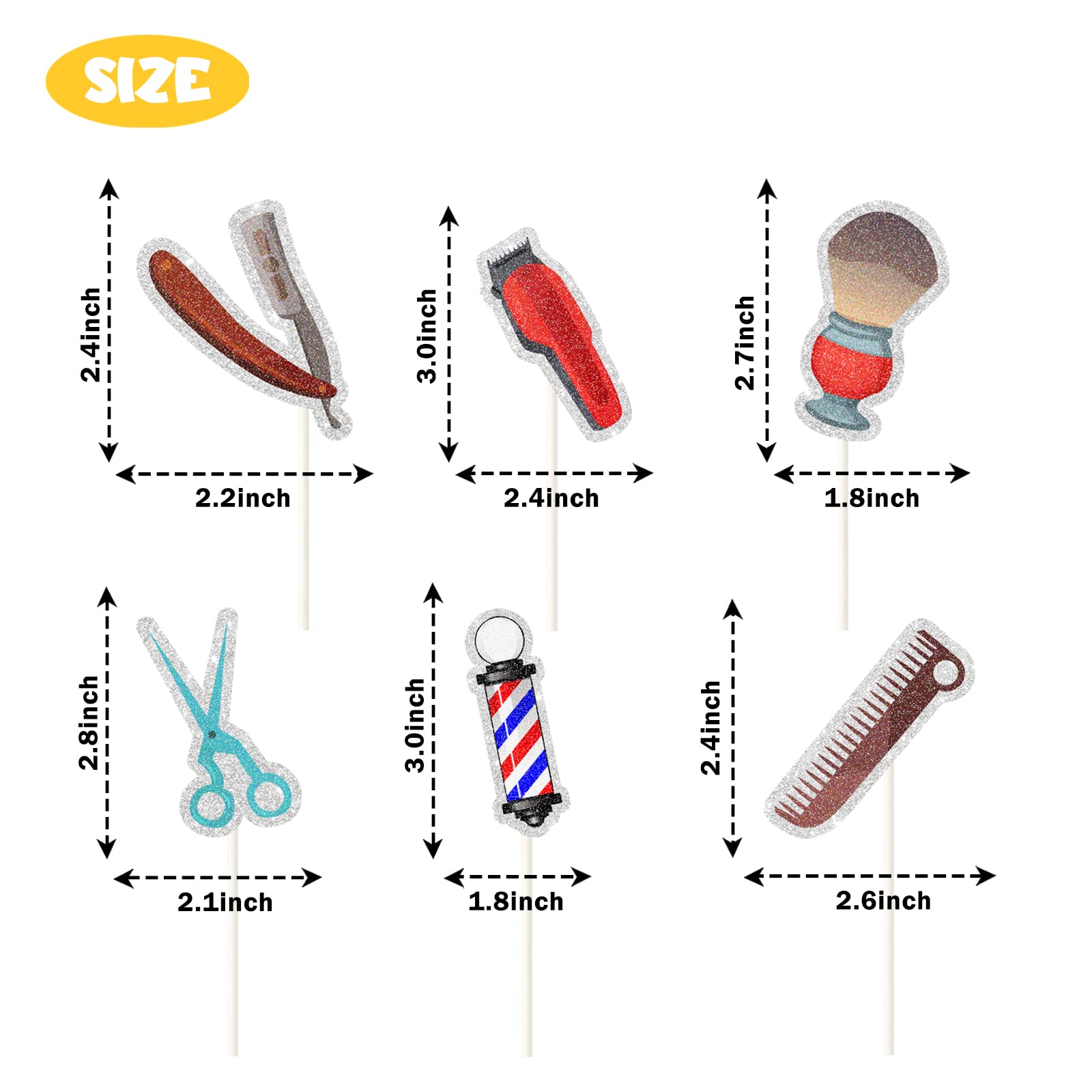 Lecakto Barber Hairstylist Happy Birthday Cupcake Toppers, Barbershop Themed Cupcake Decor - Hairstylist Barber Happy Graduation