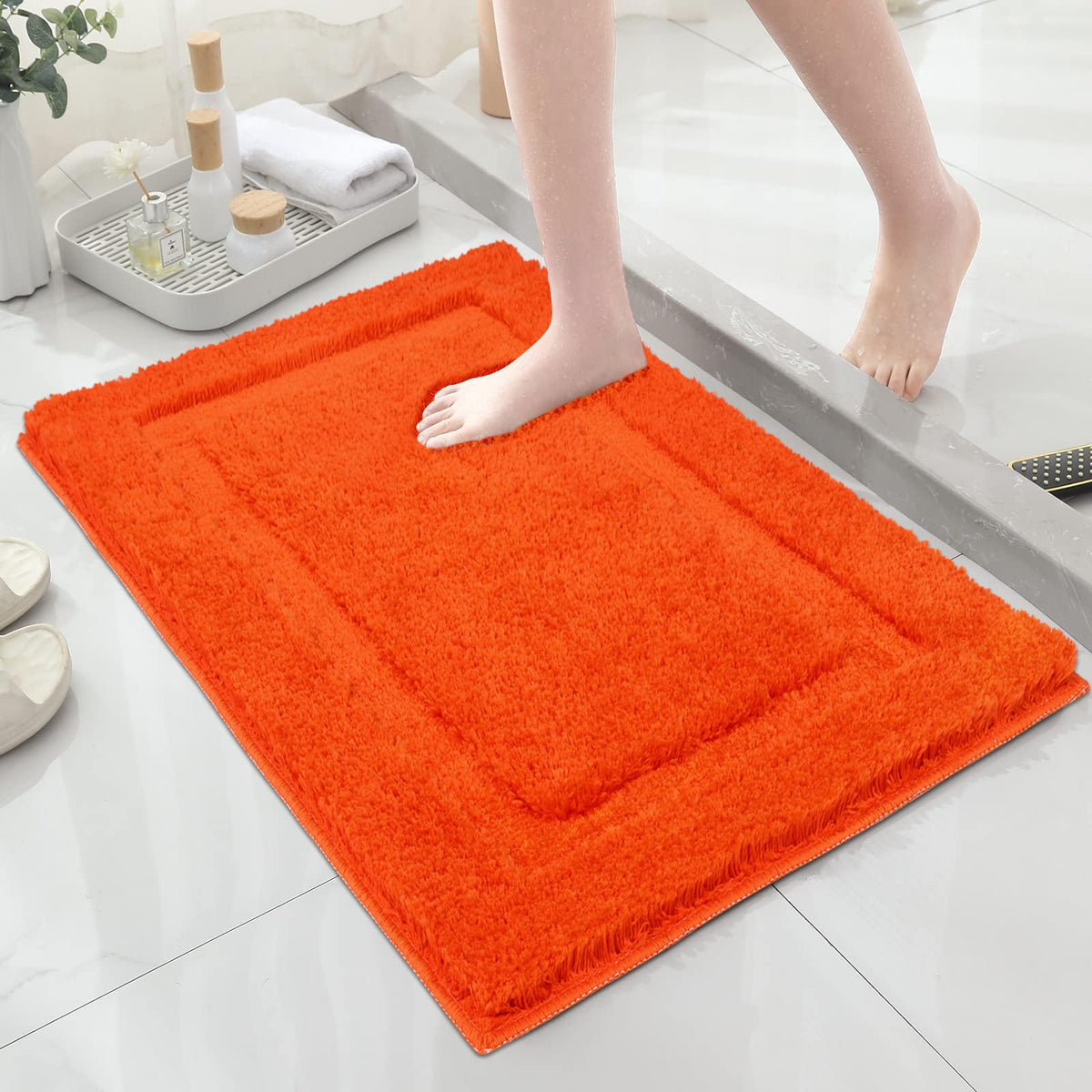 Shacos Microfiber Bath Rug 20''X32'' Bathroom Rugs Bath Mat Bathtub Rug Bathroom Floor Mat Non Slip Soft Washable (20''X32'', Or