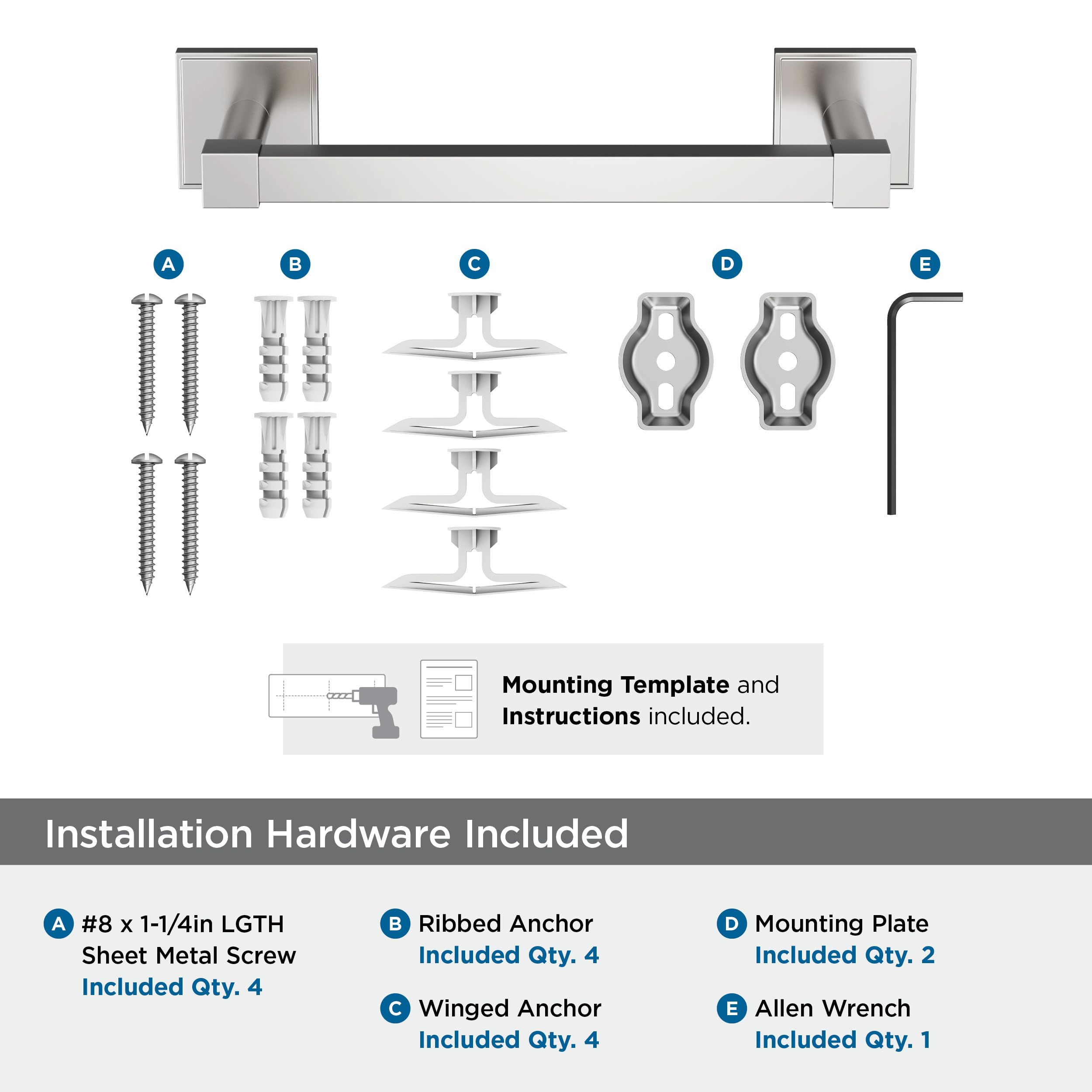 Amerock Appoint Chrome 8 Inch (203Mm) Towel Bar, Bh3607526