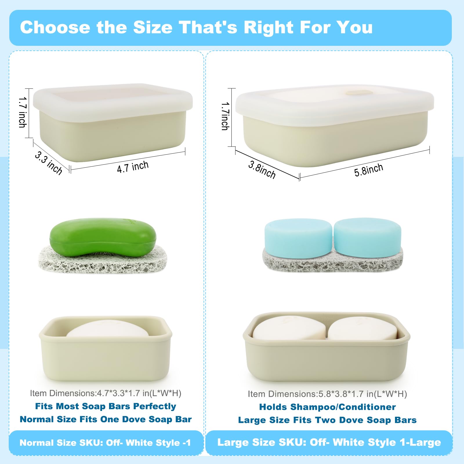 Travel Soap Case, Leak Proof Travel Soap Container, Silicone Soap Box With Drainage Layer, Shatterproof Soap Holder For Travel,