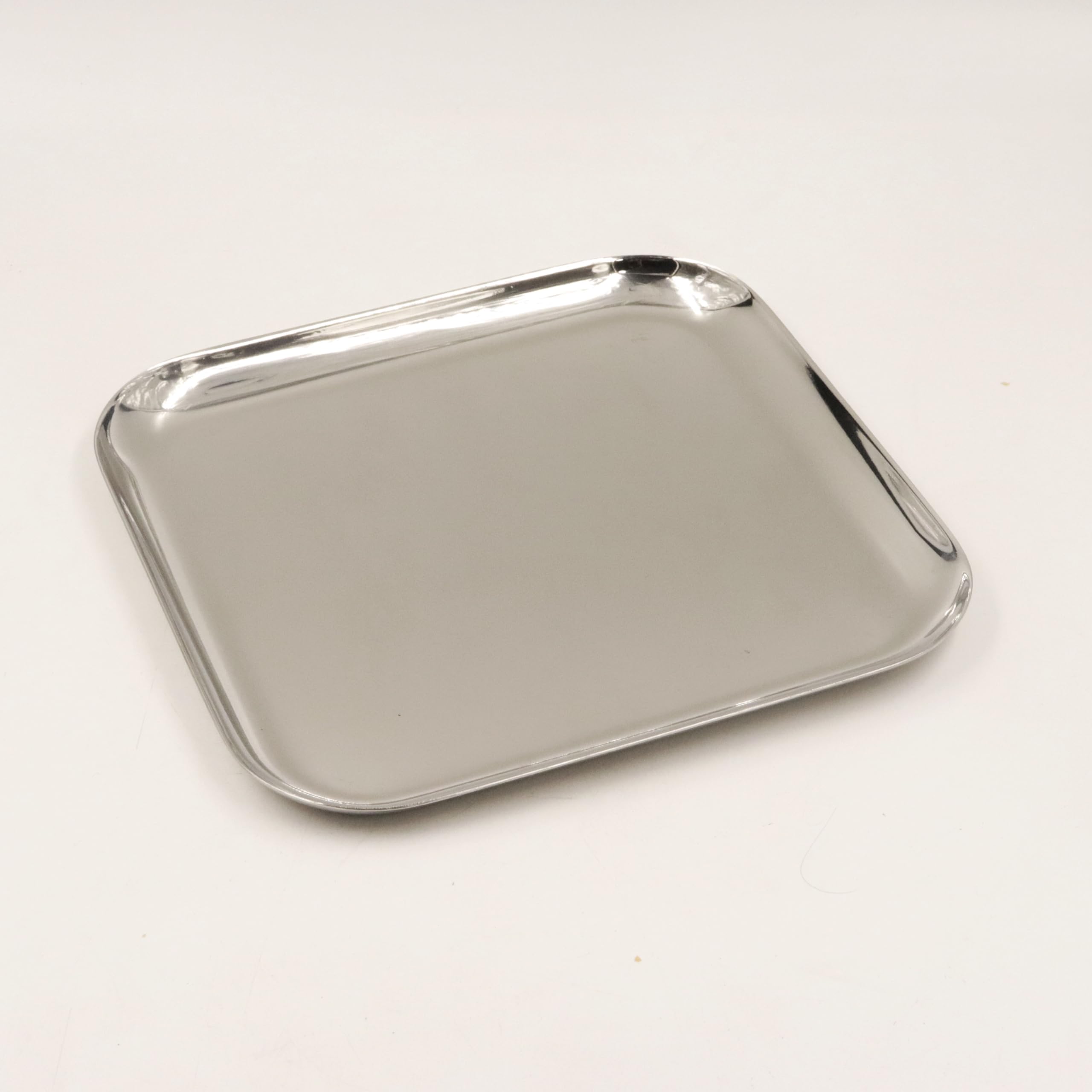 Spillbox Stainless Steel Serving Tray| Plain Tray |Food Grade Material| Bpa Free |Dinnerware |Mirror Finish | Square Platter | [