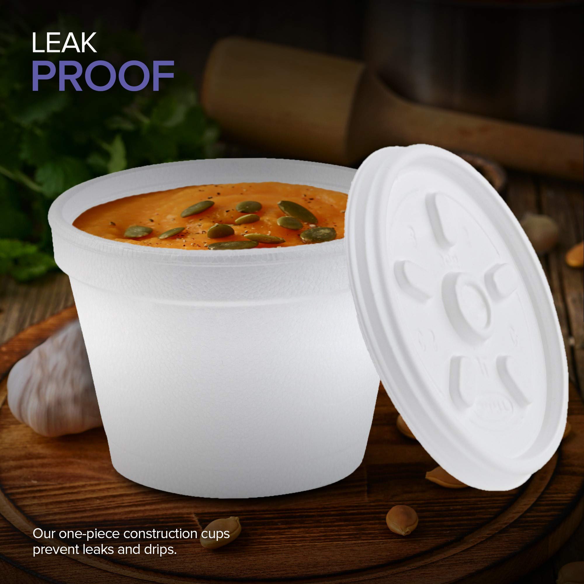 Stock Your Home 4 Ounce Foam Bowls With Lids (100 Count) - Foam Bowls With Lids - Insulated To Go Foam Cups - To Go Containers F