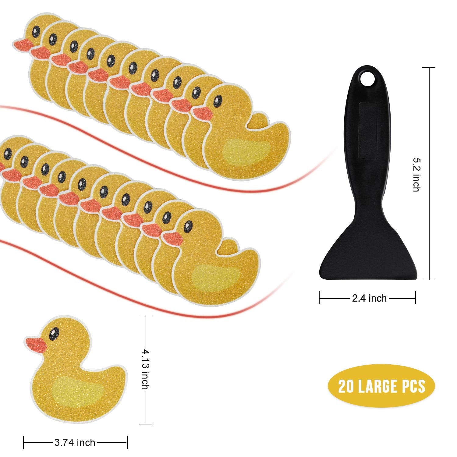 Secopad Original 20 Pcs Non Slip Bathtub Stickers, Adhesive Kids Anti Slip Decal Threads For Shower And Bath Tub With Premium Sc