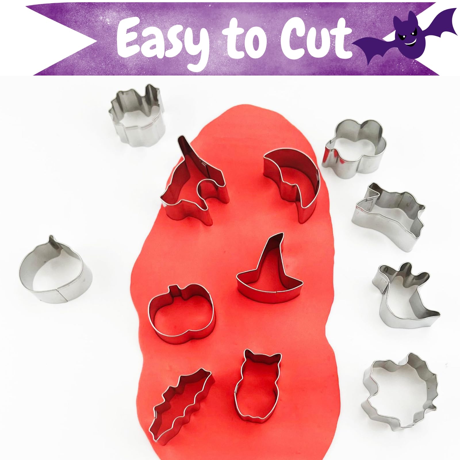 Halloween Cookie Cutters Set,12Pcs Mini Halloween Cookie Cutters Stainless Steel - Pumpkin, Ghost, Bat, Witch'S Hat, Cat And Mor