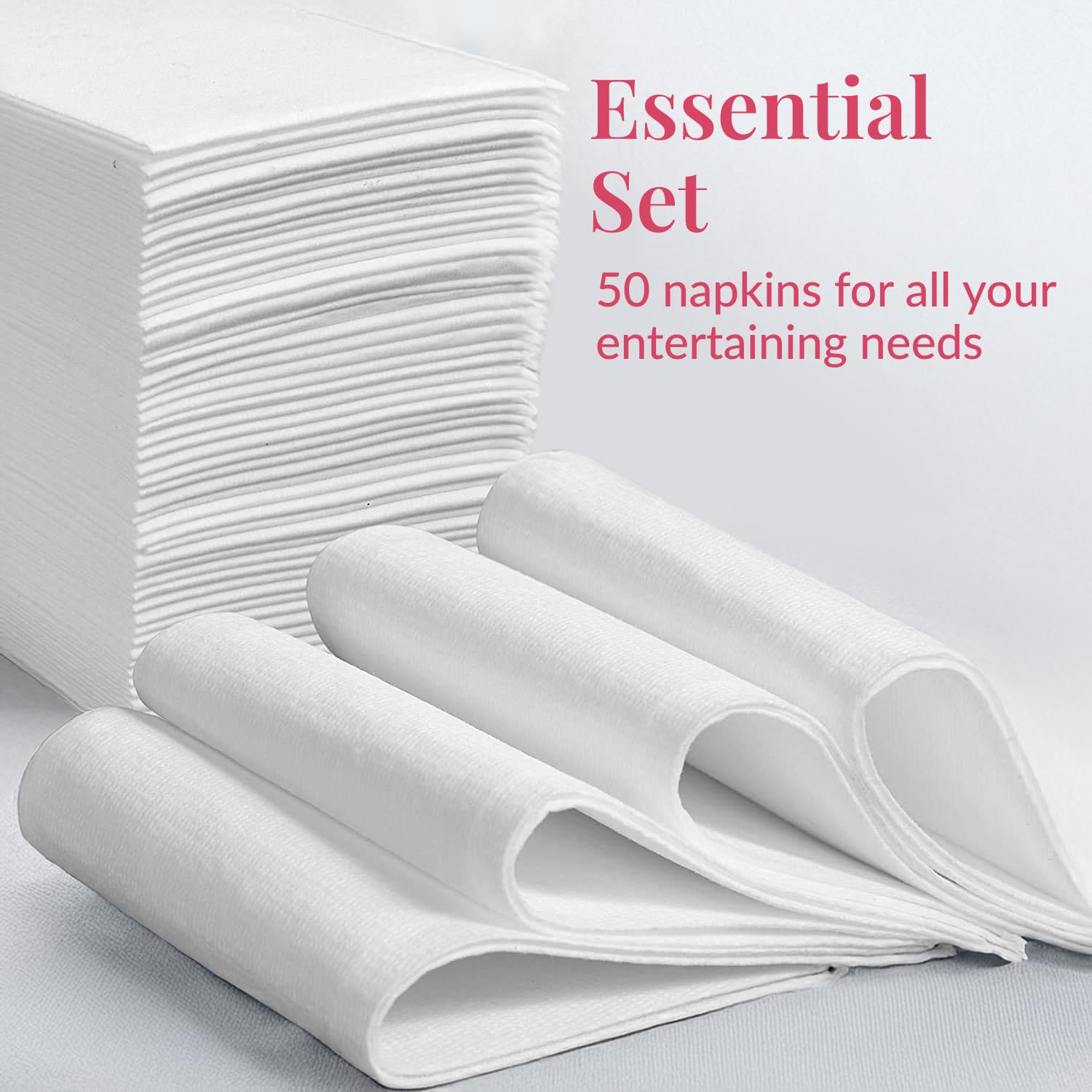 Prestee 50 Linen Feel Disposable Napkins For Bathroom, Weddings, Parties, And Dinners