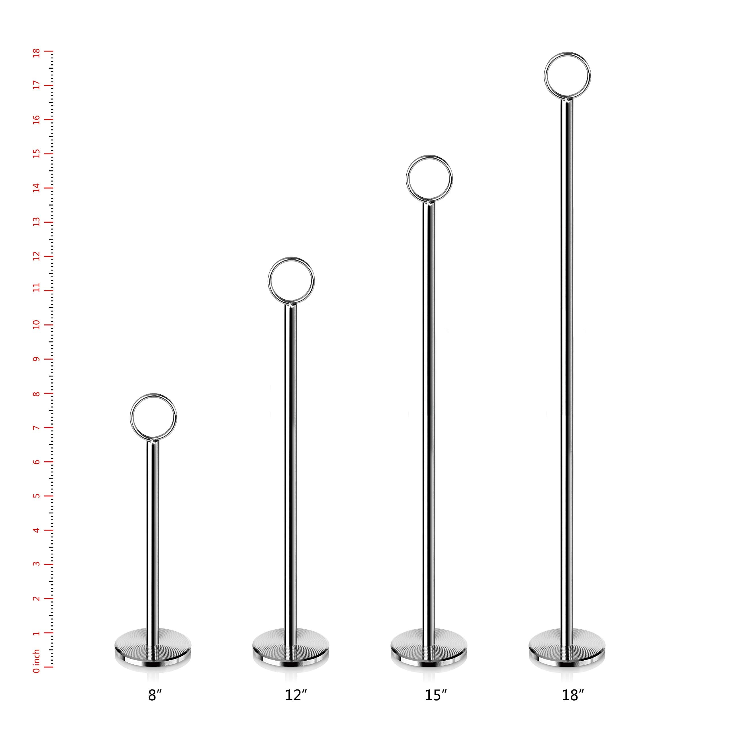 New Star Foodservice 23336 Ring-Clip Table Number Holder/Number Stand/Place Card Holder, 8-Inch, Set Of 12