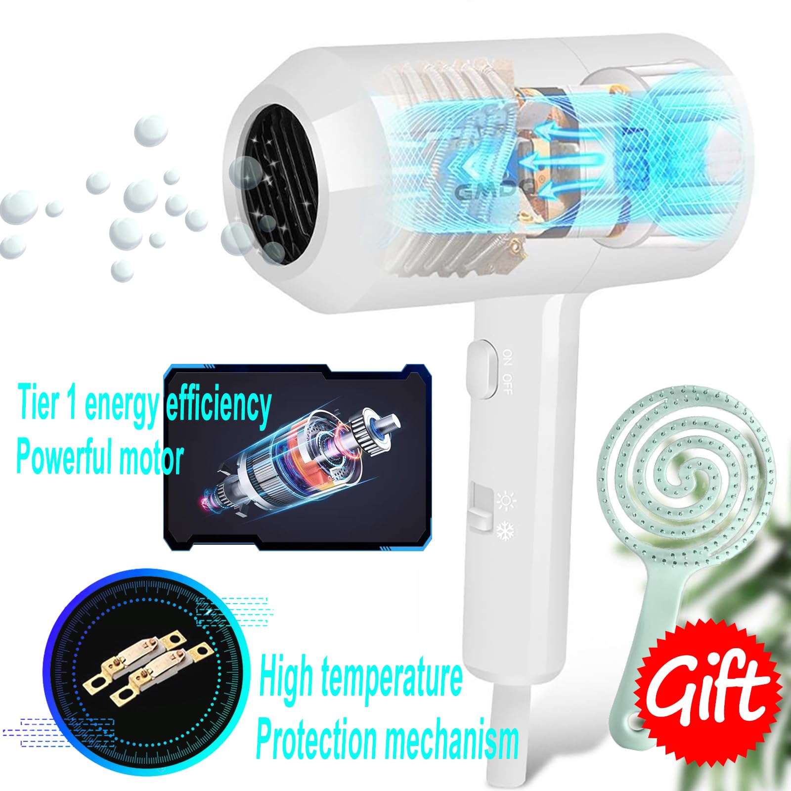 Hotel Wall Mounted Hair Dryer For Bathroom,Restroom Professional Blow Dryer,With Stand Rack,Specialised Motor For Salon,Fast Dry