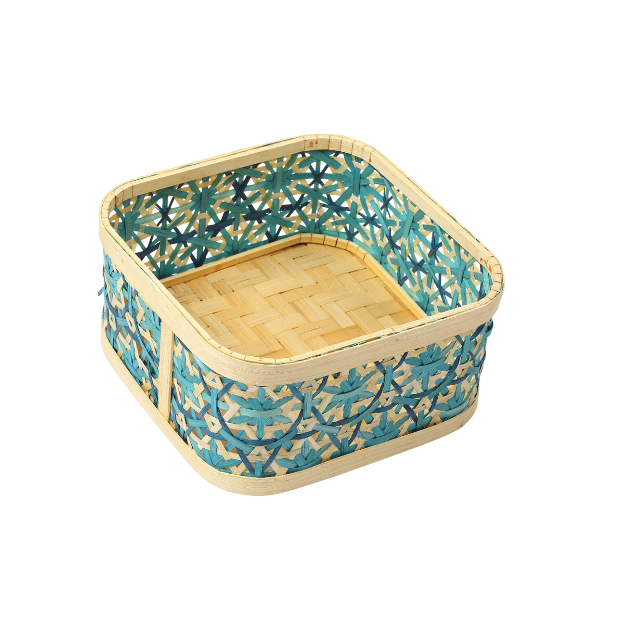 Habere IndiaAll The Cultures Fabricating India Multipurpose Bamboo Storage Basket | Wardrobe & Shelf Organizer | Clothes, Cupbo