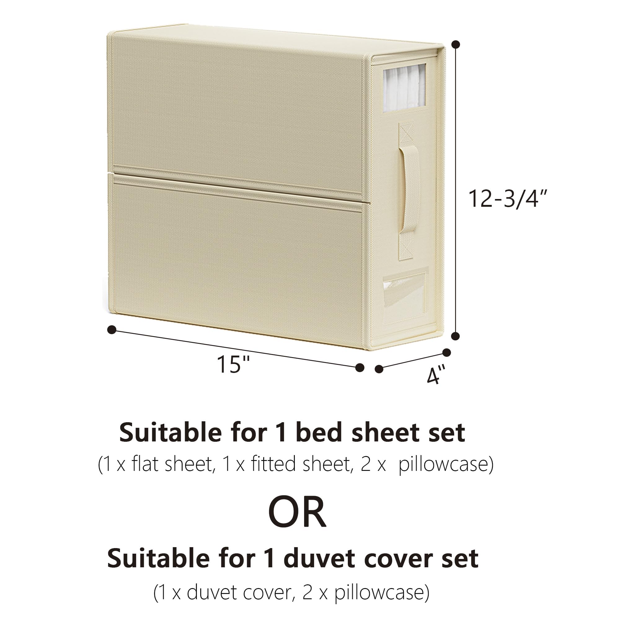 SheetCube Bed Sheet Organizers and Storage 8 Pack, Foldable Linen Closet Organizer with Window and Label, Bedding Folder Storage