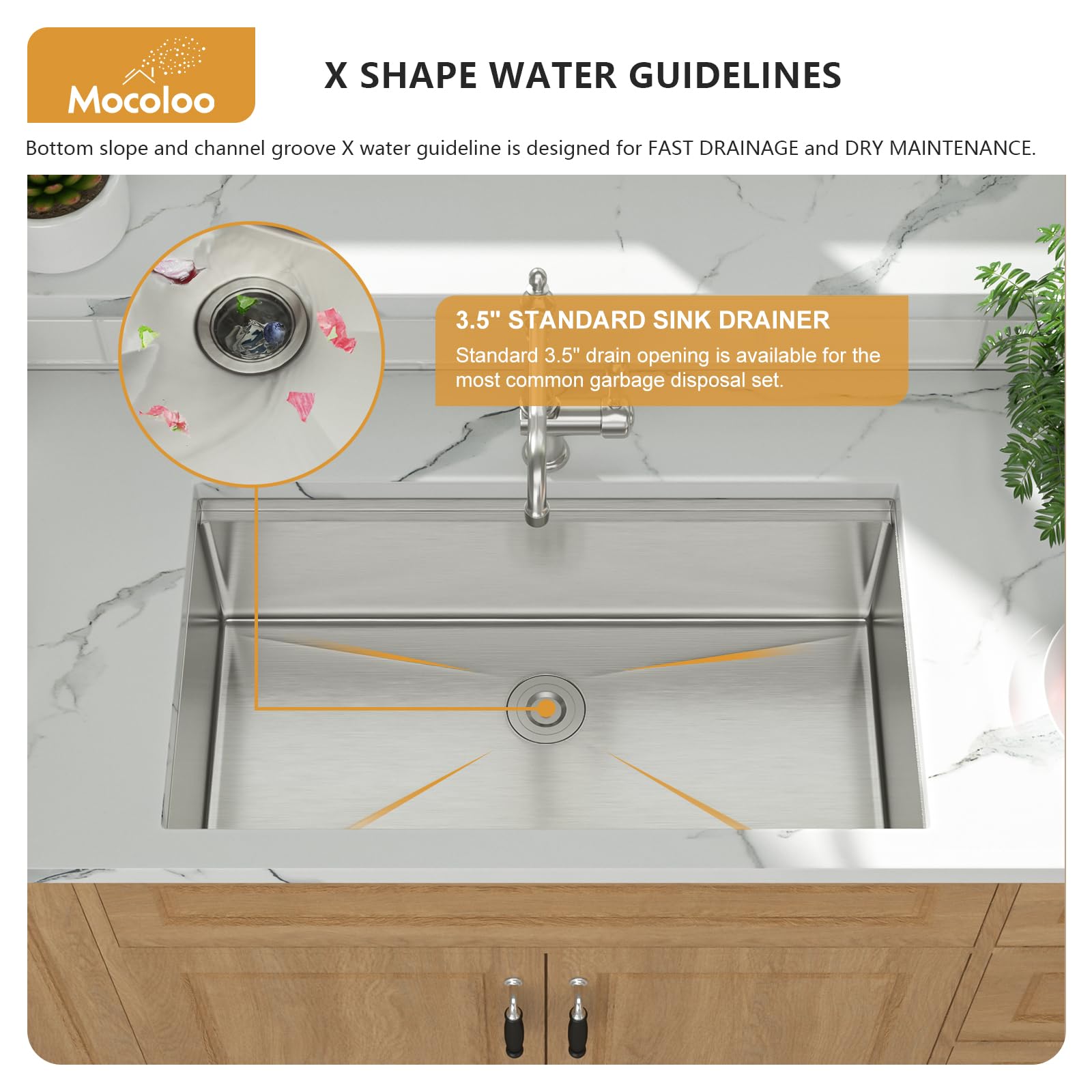 30 Undermount Kitchen Sink - Mocoloo 30X19 Inch Stainless Steel Kitchen Sink Workstation 16 Gauge Single Bowl Handmade Basin, 10