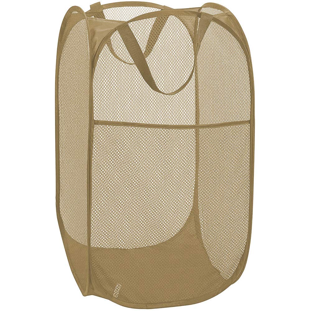 Bud Mesh Popup Laundry Hamper, Foldable Laundry Basket Clothes Hamper For Kids Room, College Dorm Or Travel, Collapsible For Sto
