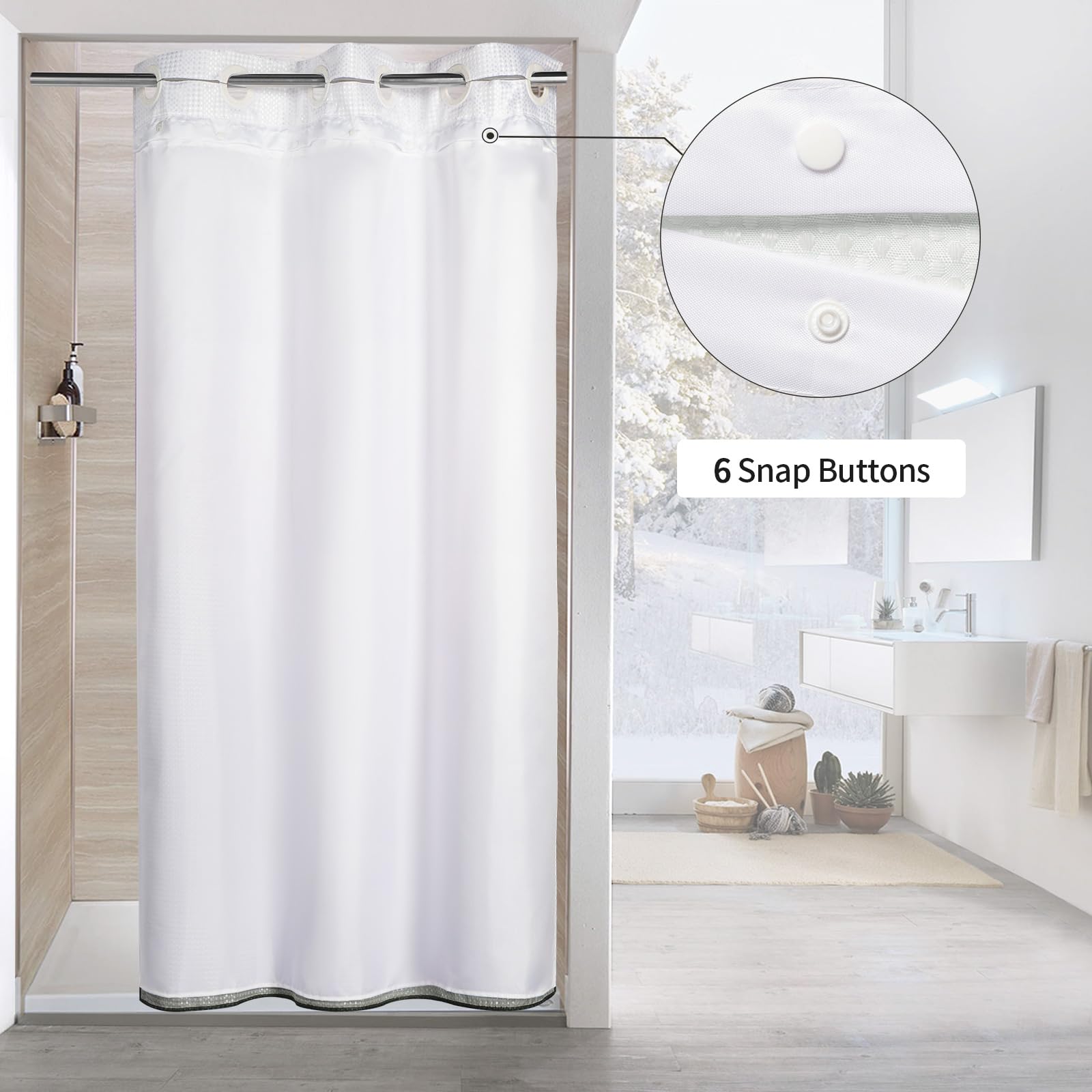 Mitovilla Emerald Green Ombre Waffle Small Stall Shower Curtain 36 X 74, No Hooks Needed Half Size Narrow Fabric Cloth Shower Cu