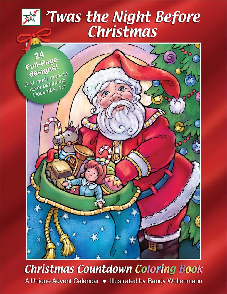 TWAS The Night Before Christmas Coloring Book & Advent Calendar