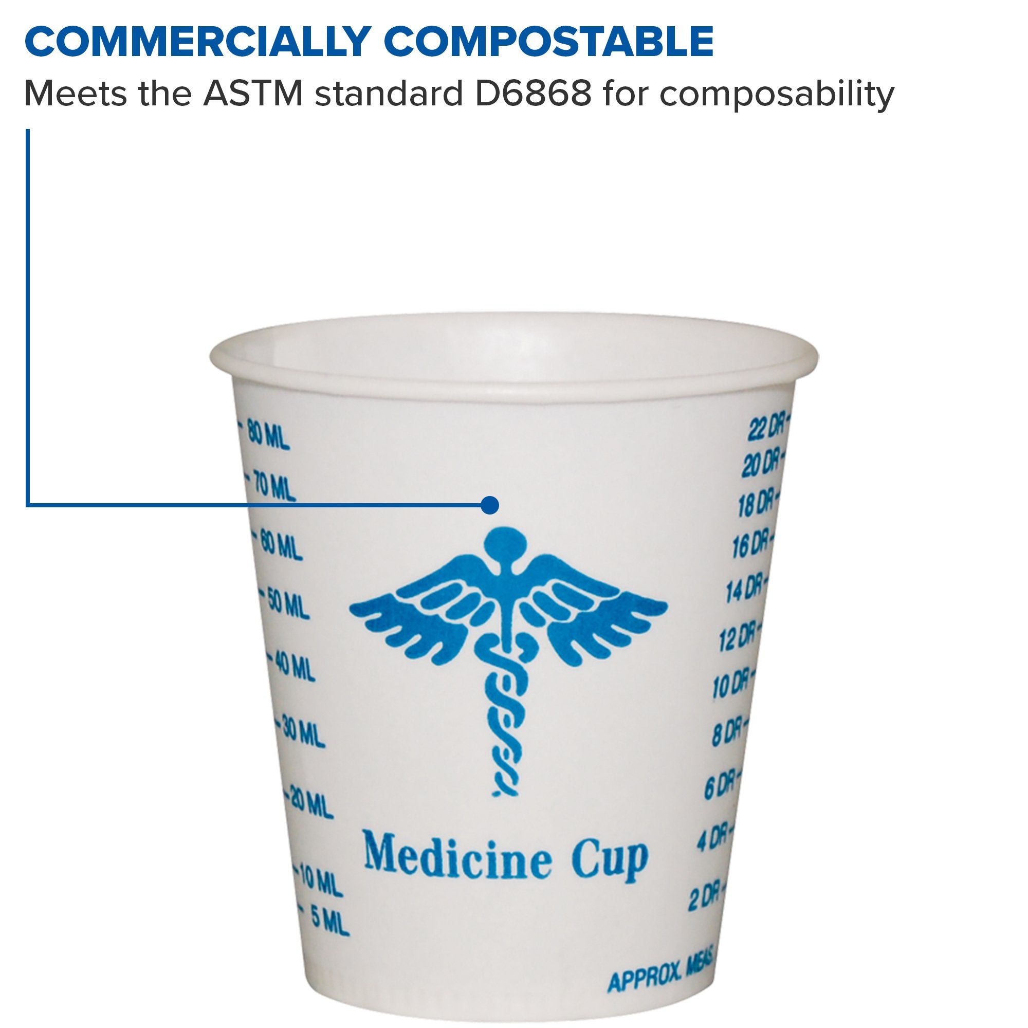 Solo R3-43107 3 Oz Graduated Medicine Waxed Paper Cold Cup (Case Of 5000)